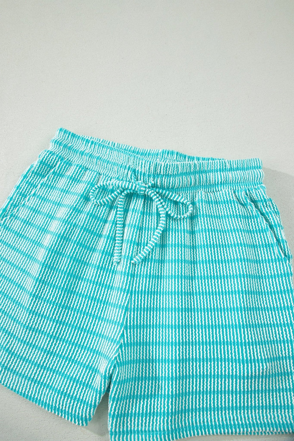 Stripe Corded Knit Tee & Drawstring Short Set - Rooted & Reckless Co.