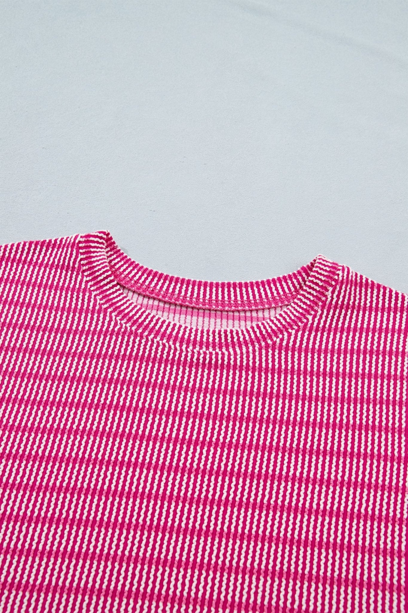 Stripe Corded Knit Tee & Drawstring Short Set - Rooted & Reckless Co.