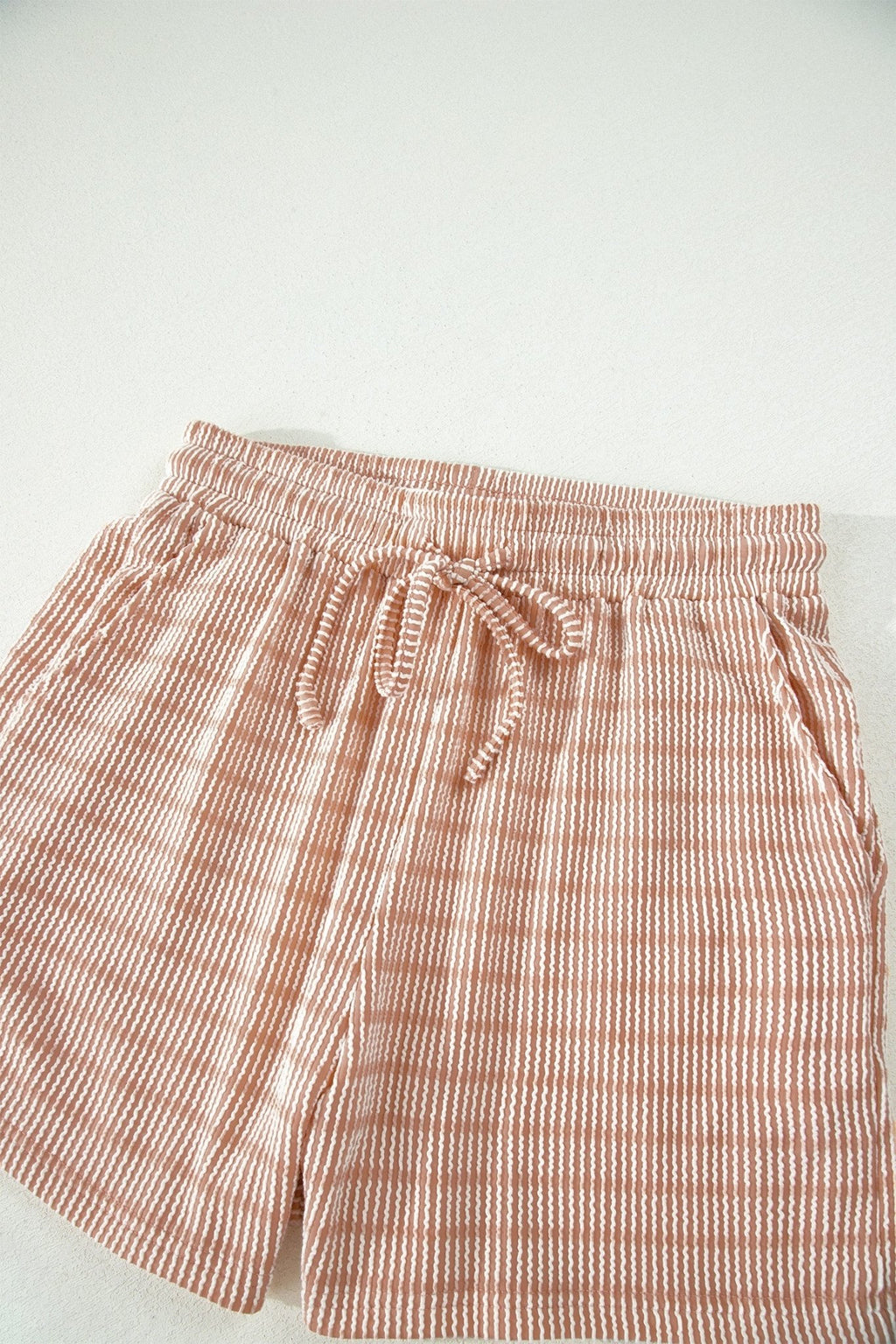 Stripe Corded Knit Tee & Drawstring Short Set - Rooted & Reckless Co.
