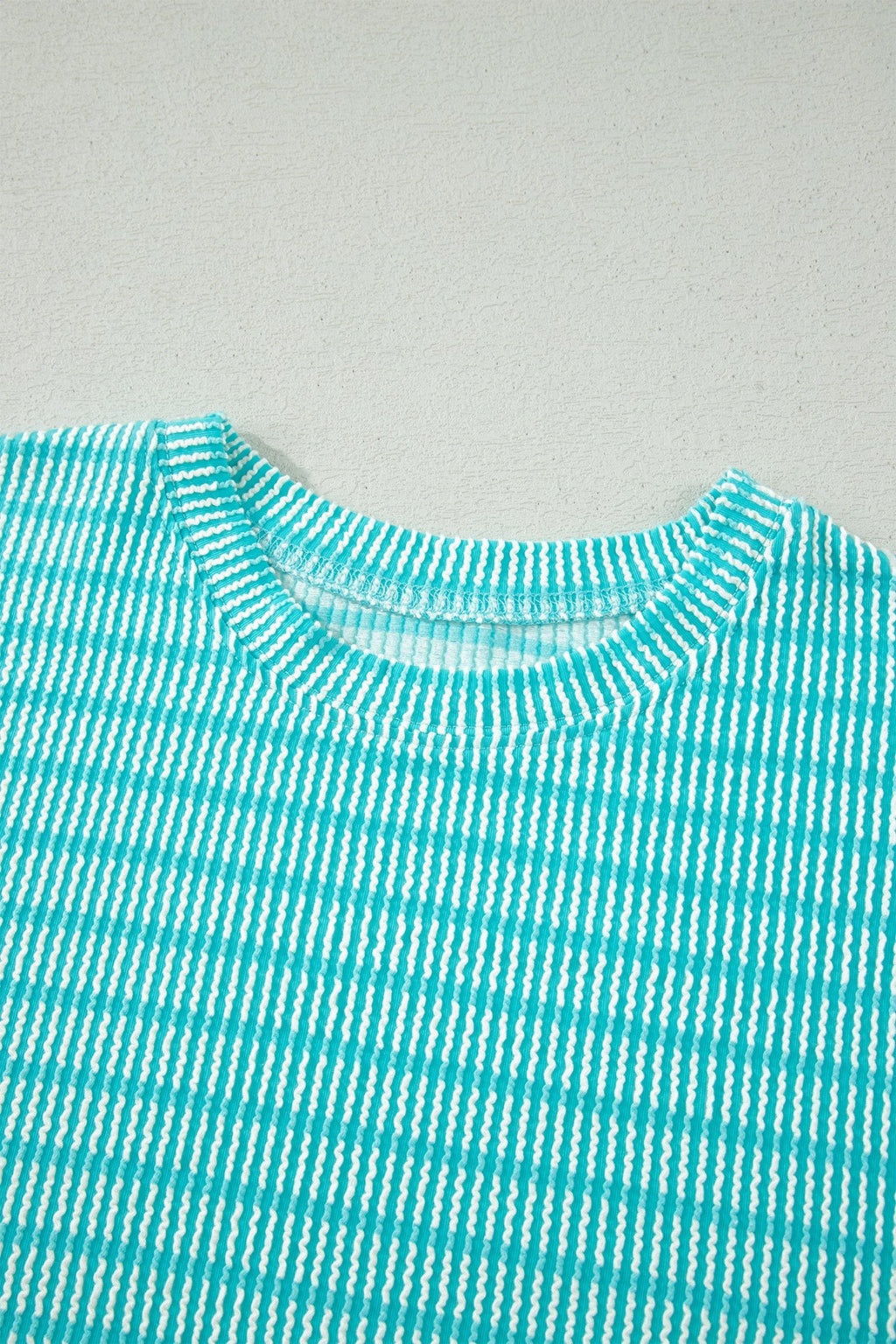 Stripe Corded Knit Tee & Drawstring Short Set - Rooted & Reckless Co.