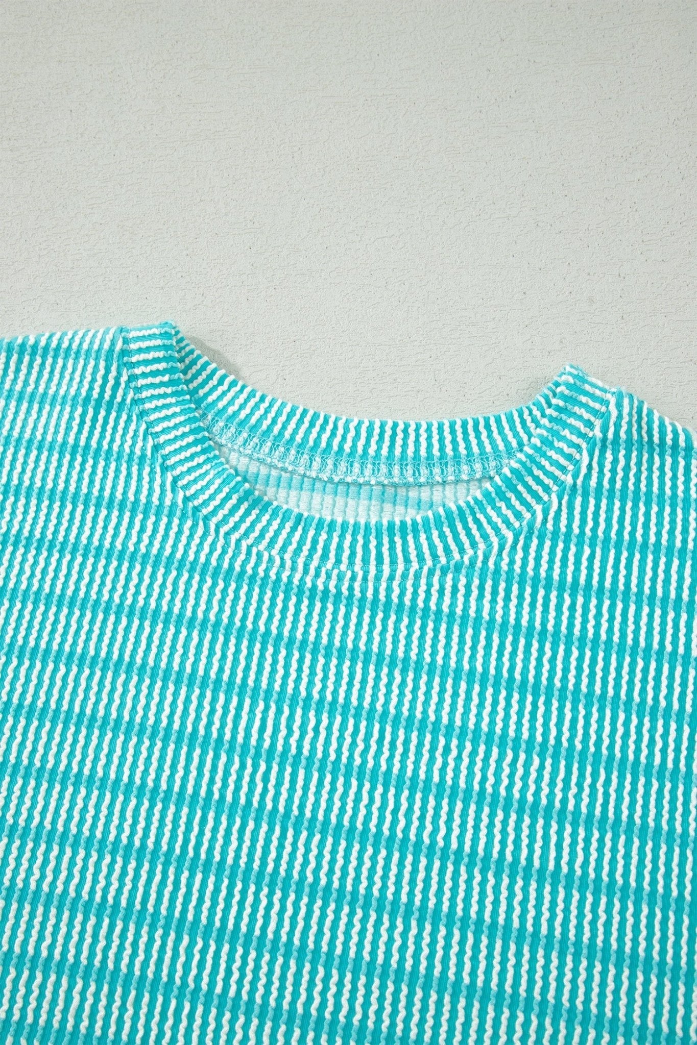 Stripe Corded Knit Tee & Drawstring Short Set - Rooted & Reckless Co.