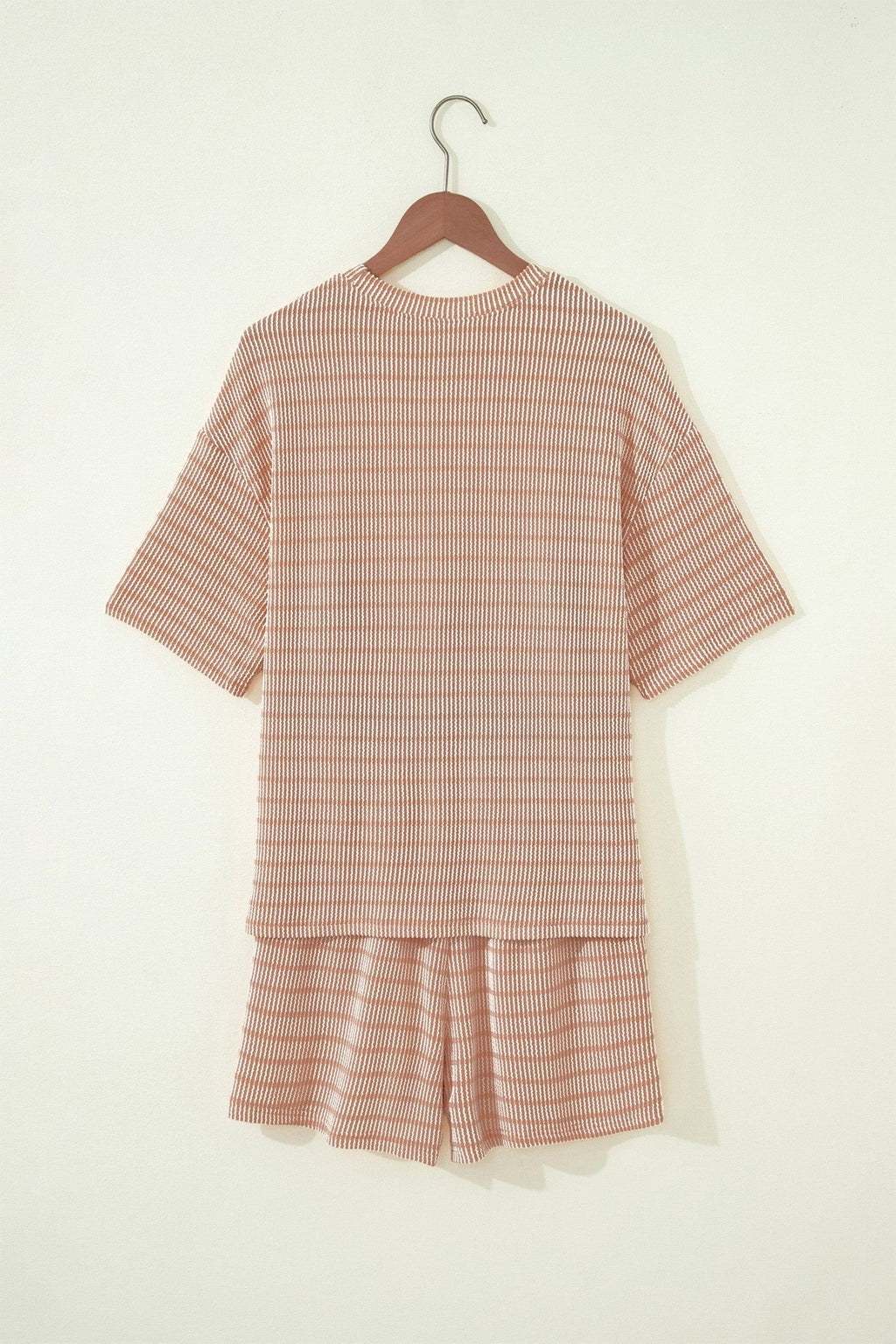 Stripe Corded Knit Tee & Drawstring Short Set - Rooted & Reckless Co.
