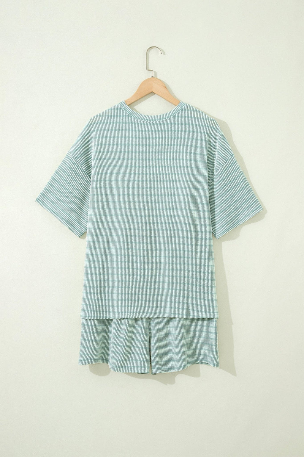 Stripe Corded Knit Tee & Drawstring Short Set - Rooted & Reckless Co.