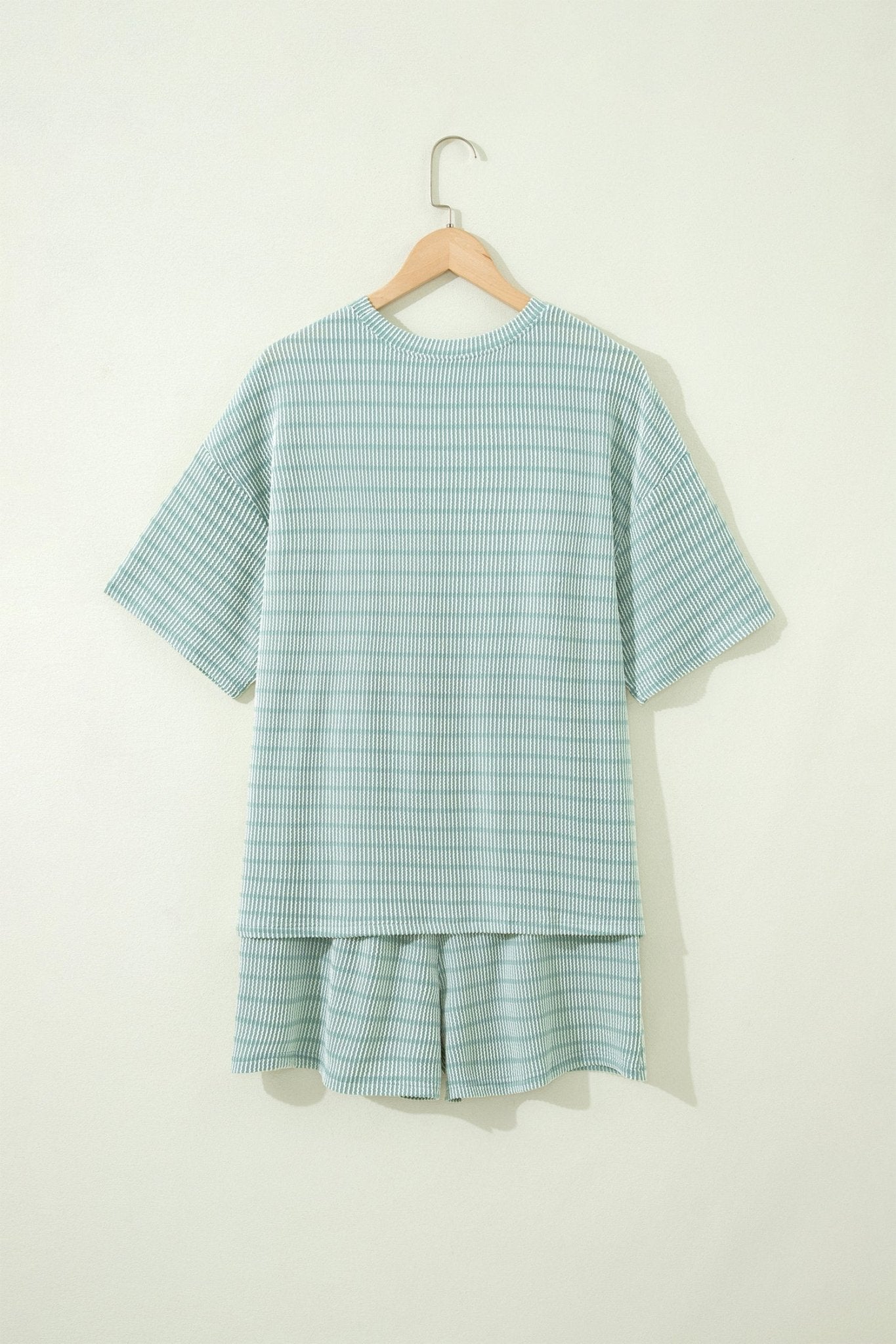 Stripe Corded Knit Tee & Drawstring Short Set - Rooted & Reckless Co.
