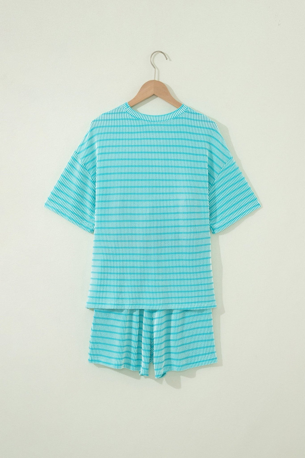 Stripe Corded Knit Tee & Drawstring Short Set - Rooted & Reckless Co.