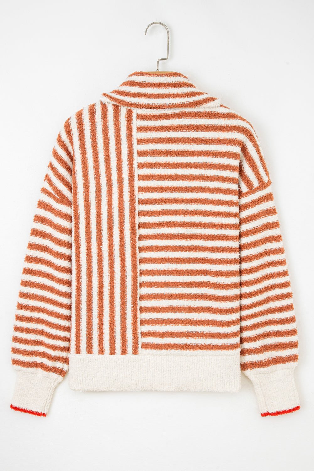 Stripe Cowl Neck Drop Shoulder Sweater - Rooted & Reckless Co.