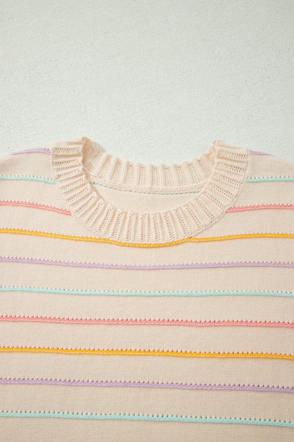 Stripe Crew Neck Long Sleeve Knit Sweater - Rooted & Reckless Co.