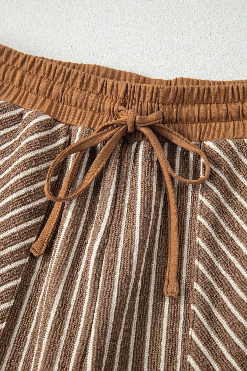 Stripe Crew Neck Tee and Drawstring Pants Set - Rooted & Reckless Co.