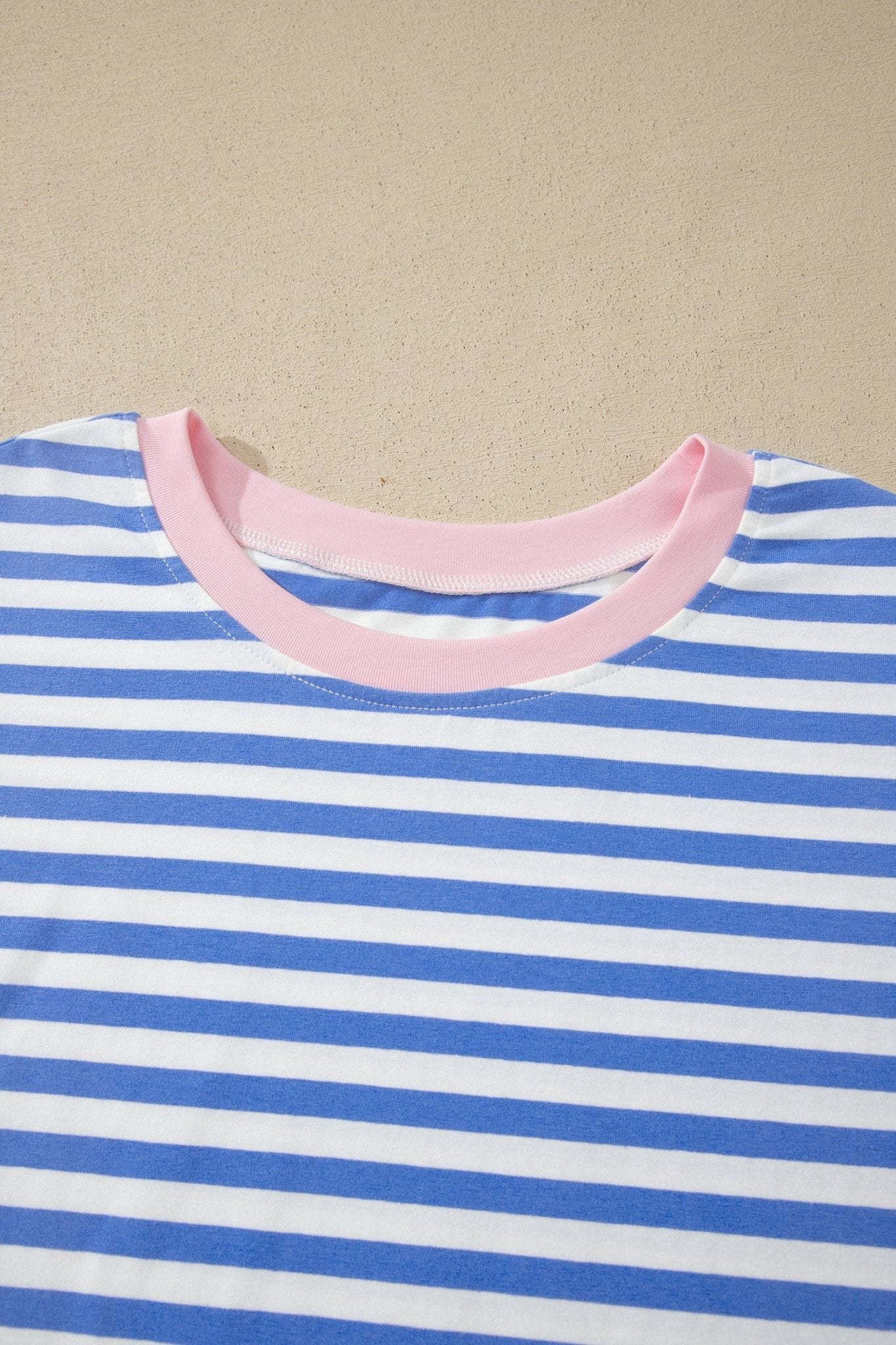 Stripe Crewneck Tee & Tie Waist Shorts Set - Rooted & Reckless Co.