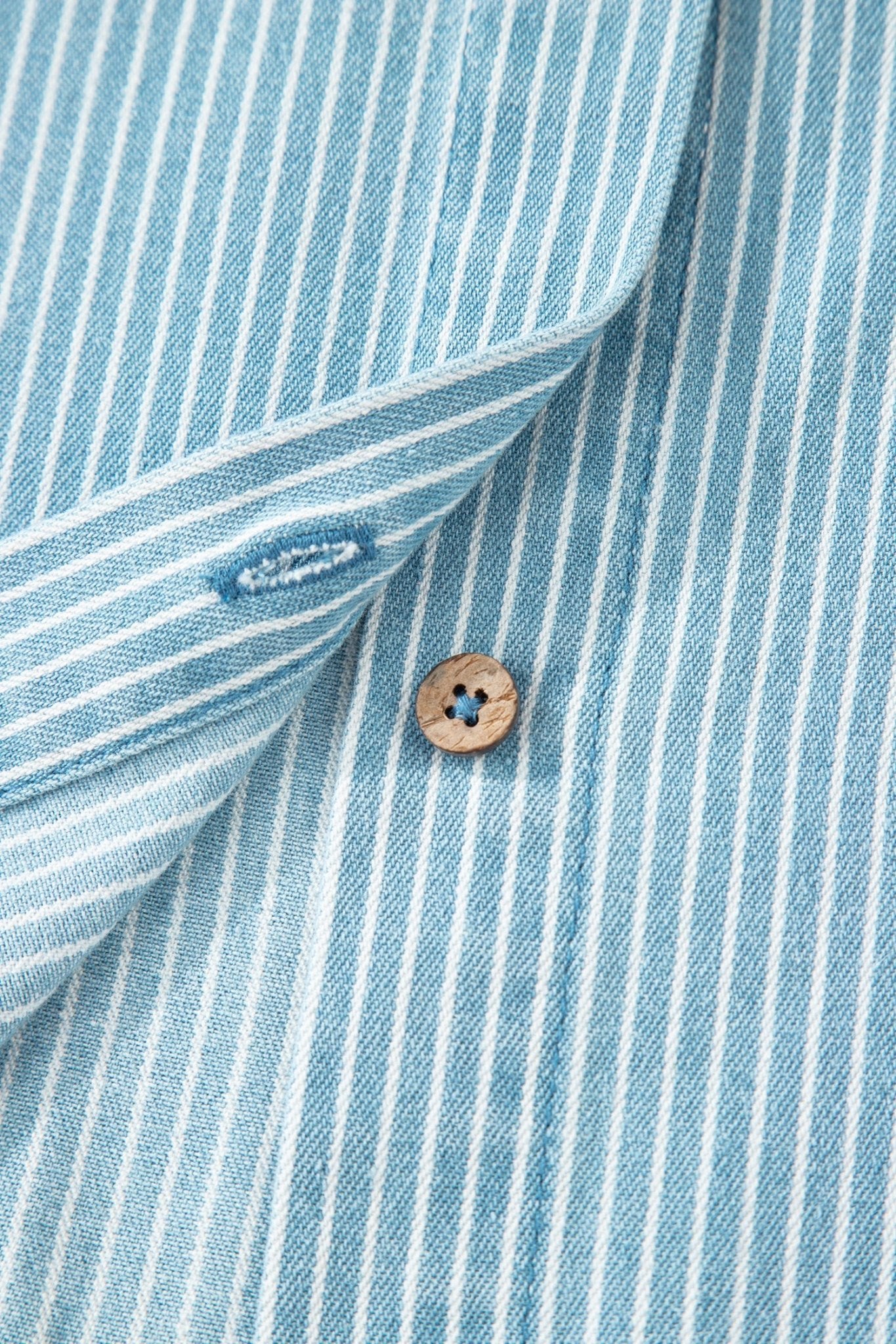 Stripe Cuffed Short Sleeve Button Up Shirt - Rooted & Reckless Co.