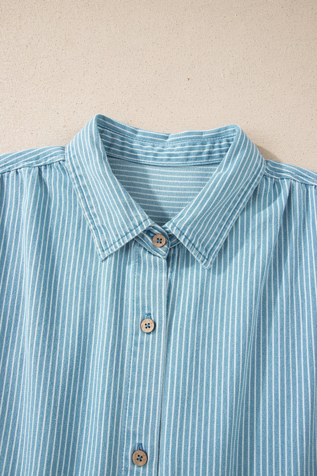 Stripe Cuffed Short Sleeve Button Up Shirt - Rooted & Reckless Co.