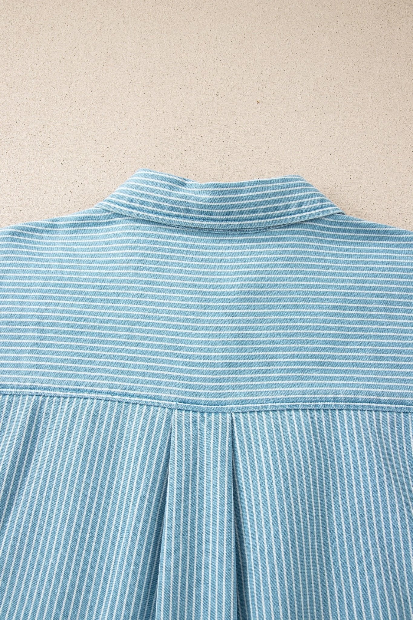 Stripe Cuffed Short Sleeve Button Up Shirt - Rooted & Reckless Co.