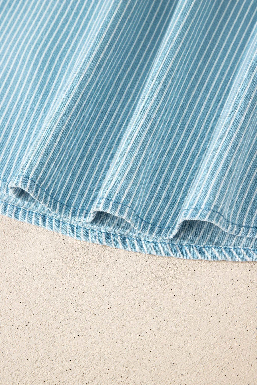 Stripe Cuffed Short Sleeve Button Up Shirt - Rooted & Reckless Co.