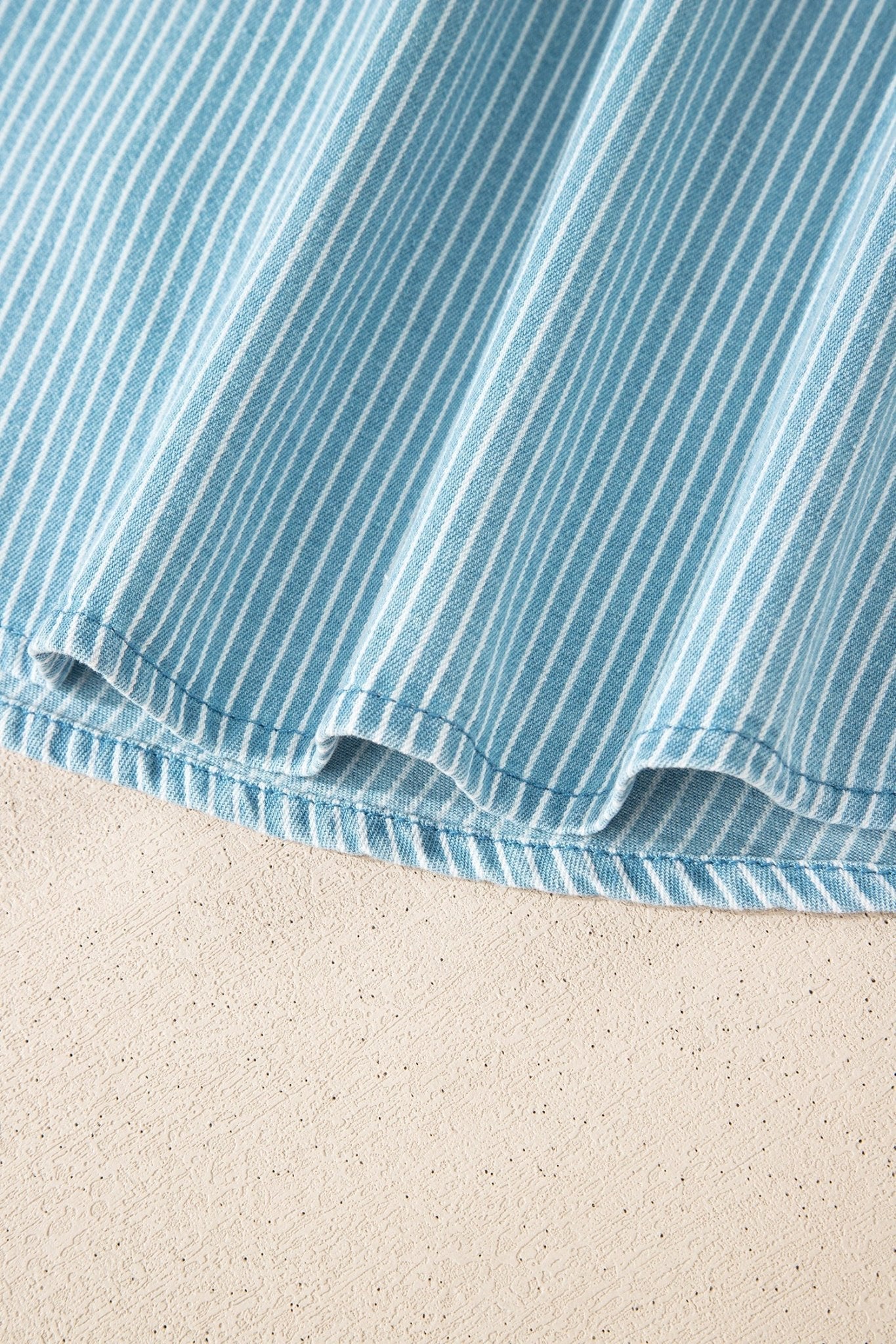 Stripe Cuffed Short Sleeve Button Up Shirt - Rooted & Reckless Co.