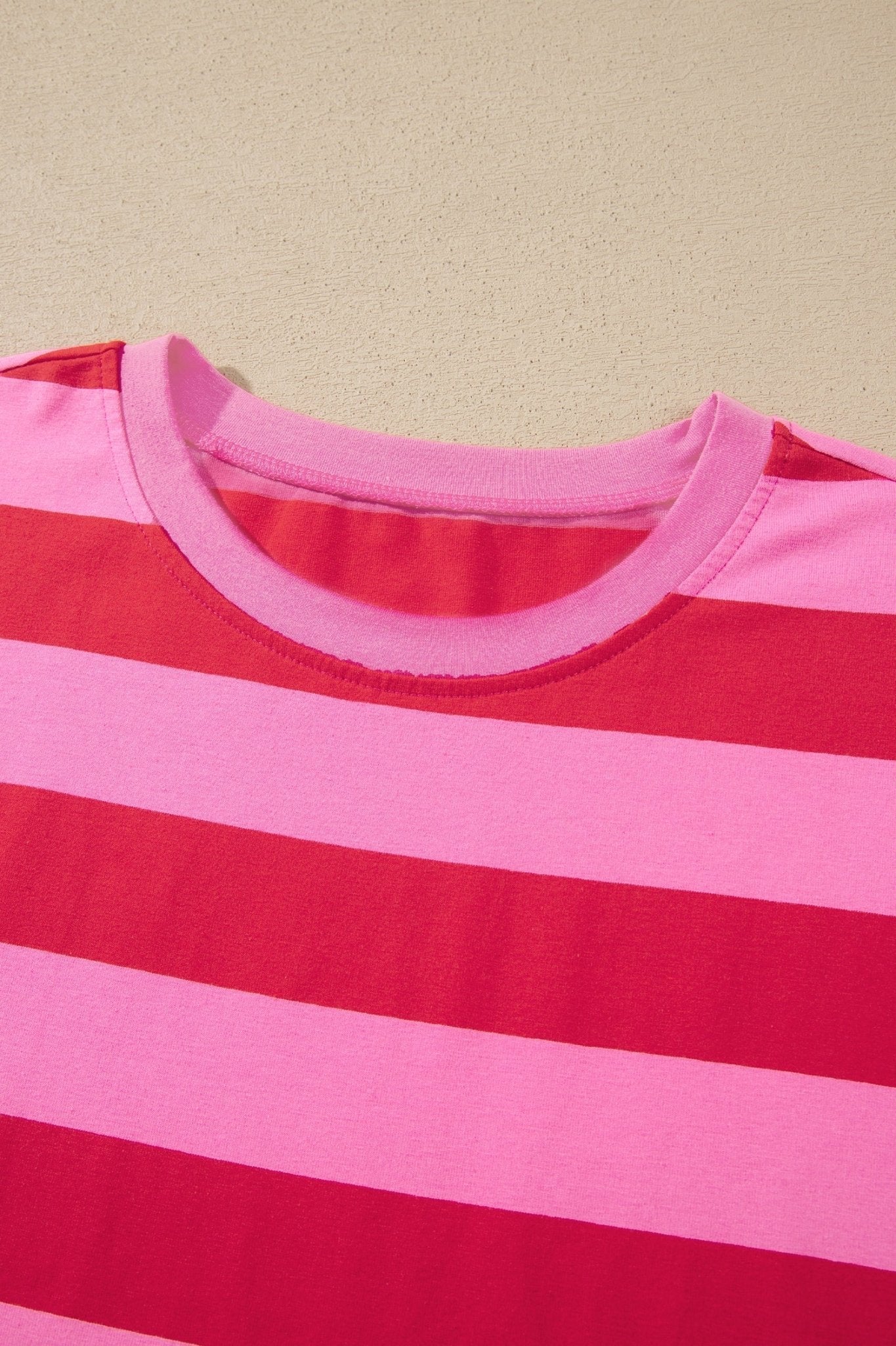 Stripe Cuffed Short Sleeve T-Shirt Long Dress w/ Pockets - Rooted & Reckless Co.