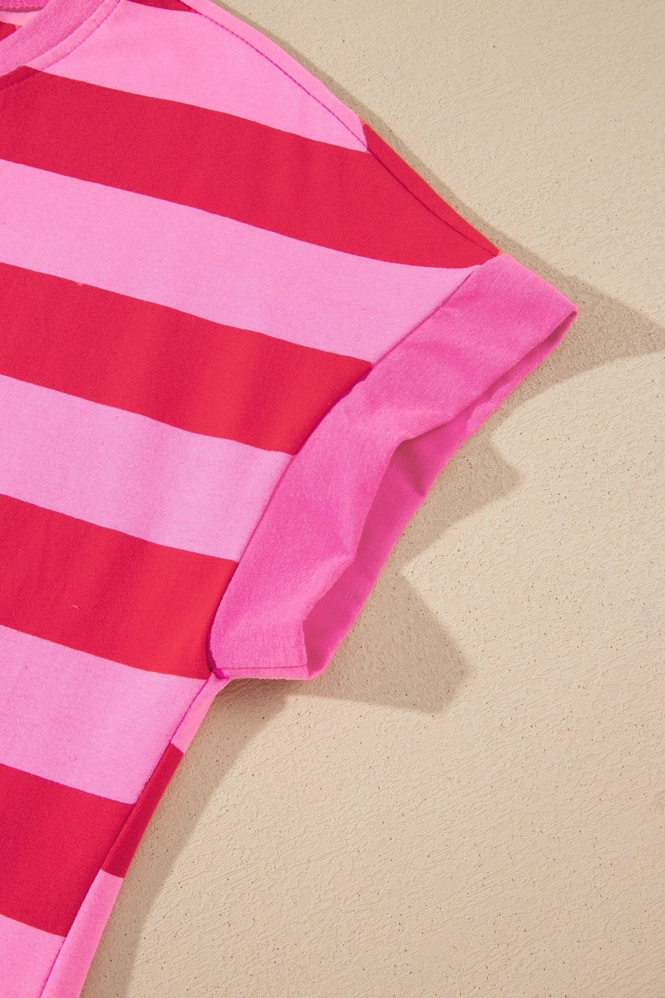 Stripe Cuffed Short Sleeve T-Shirt Long Dress w/ Pockets - Rooted & Reckless Co.