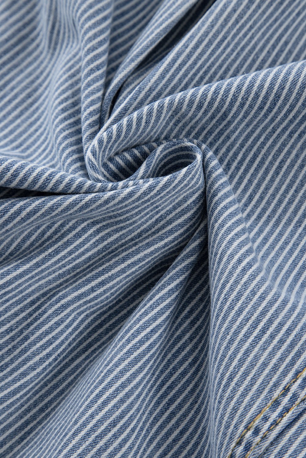 Stripe Denim Chest Pocket Oversize Jacket - Rooted & Reckless Co.