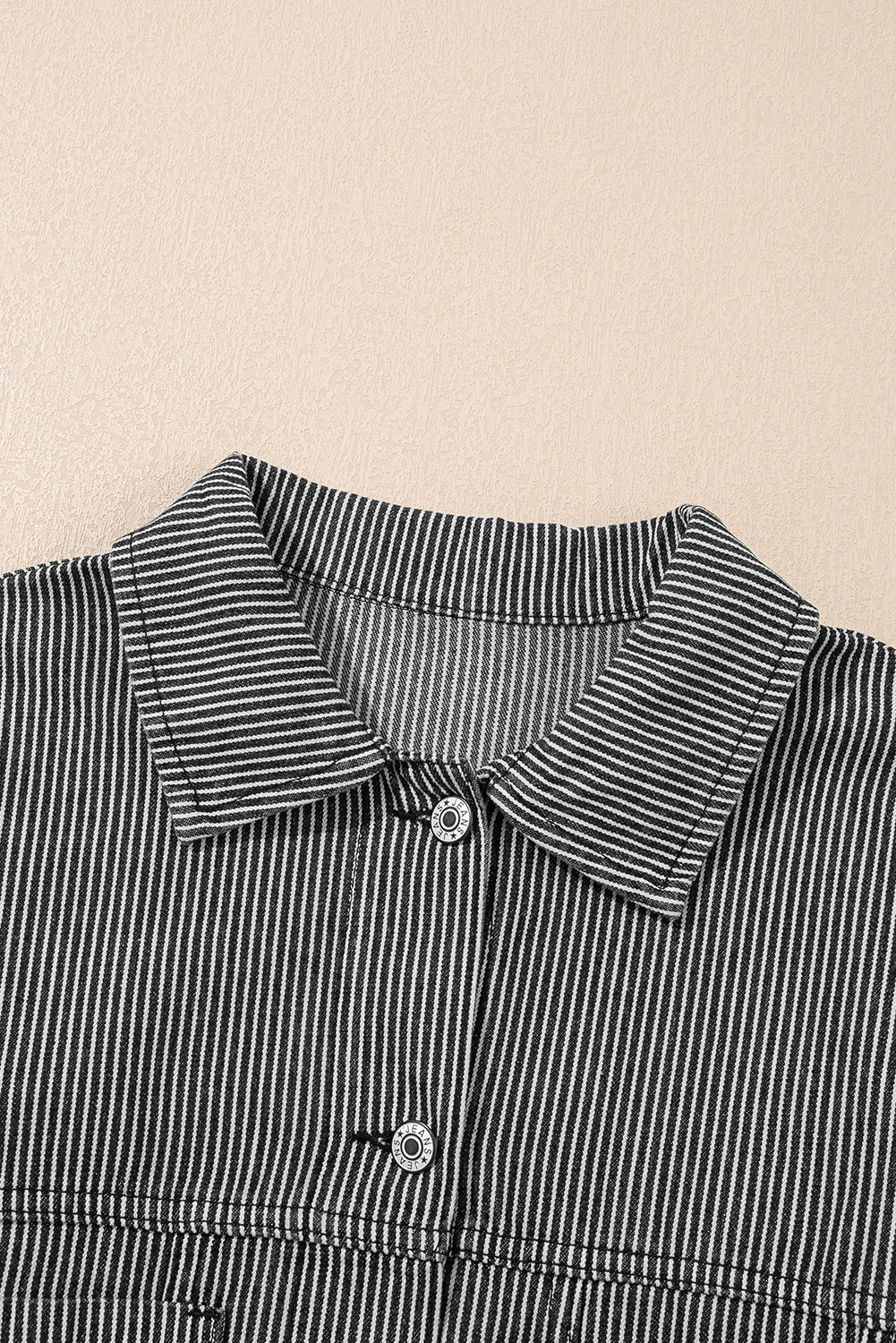 Stripe Denim Chest Pocket Oversize Jacket - Rooted & Reckless Co.