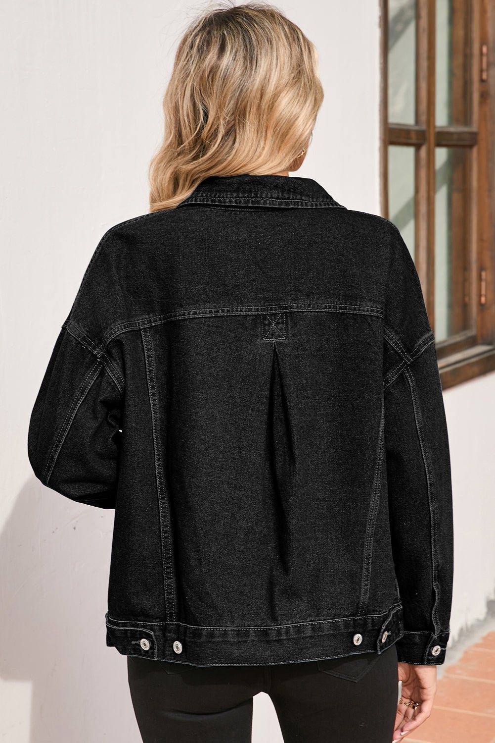 Stripe Denim Chest Pocket Oversize Jacket - Rooted & Reckless Co.