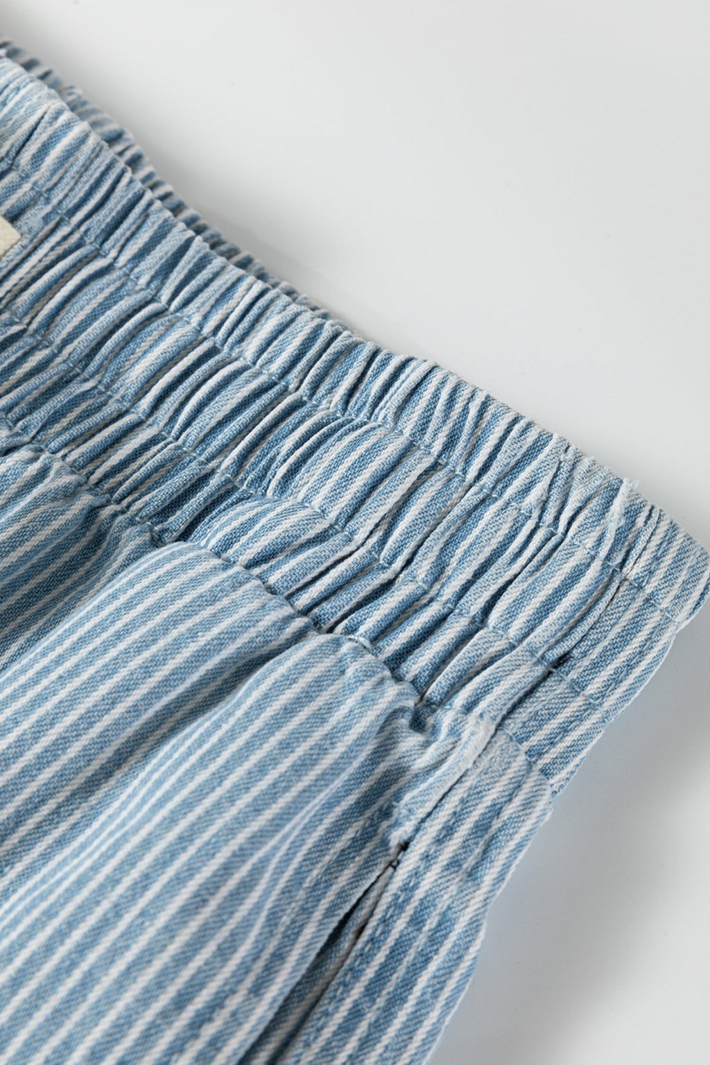 Stripe Denim Drawstring Elastic Waist Shorts - Rooted & Reckless Co.