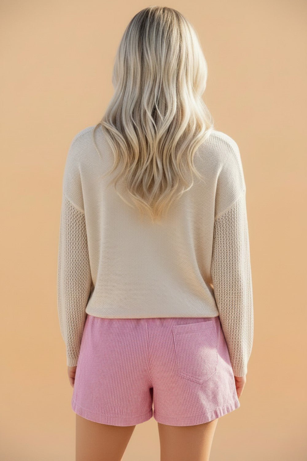 Stripe Denim Drawstring Elastic Waist Shorts - Rooted & Reckless Co.