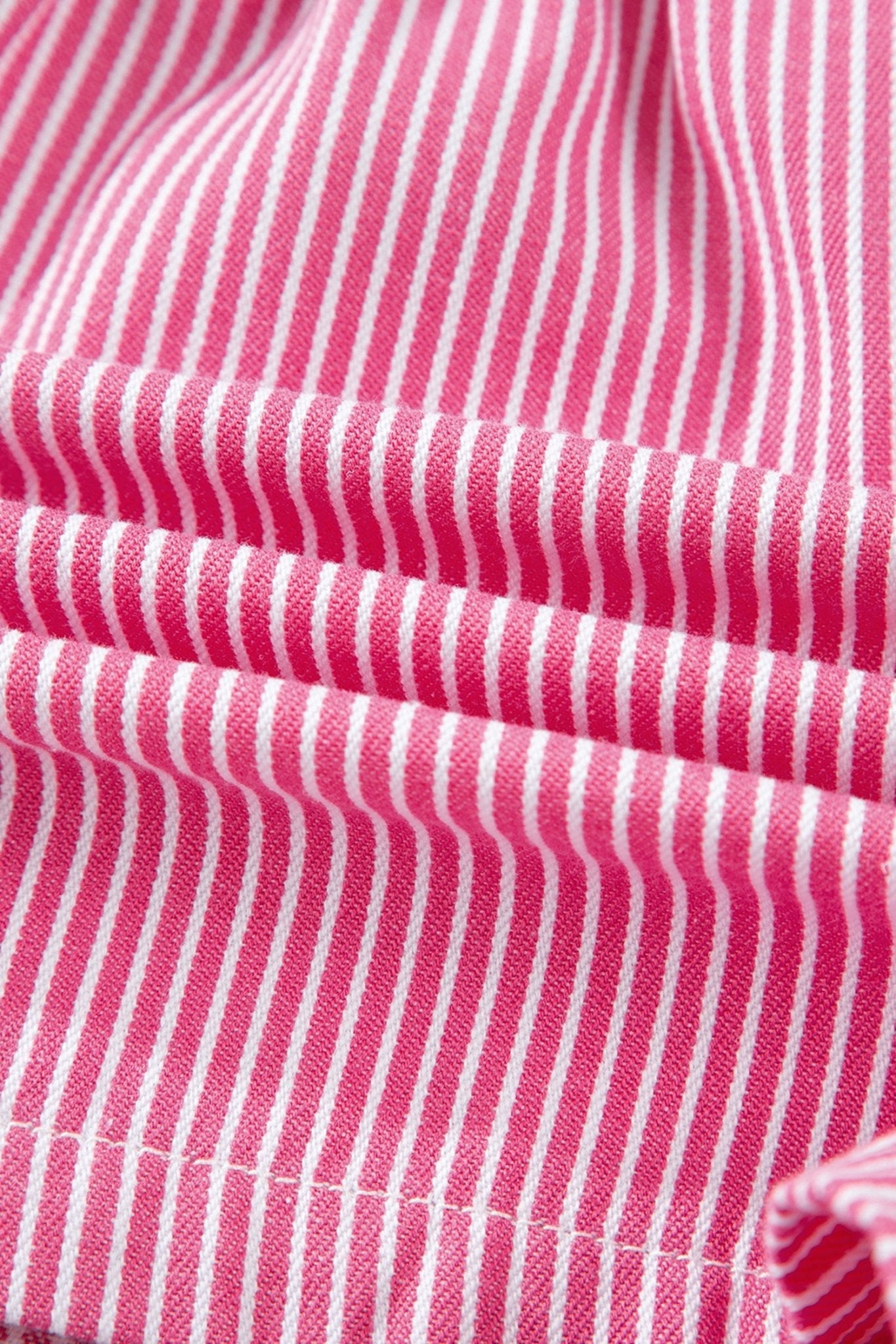 Stripe Denim Drawstring Elastic Waist Shorts - Rooted & Reckless Co.