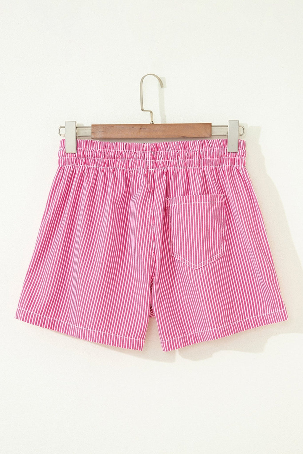 Stripe Denim Drawstring Elastic Waist Shorts - Rooted & Reckless Co.