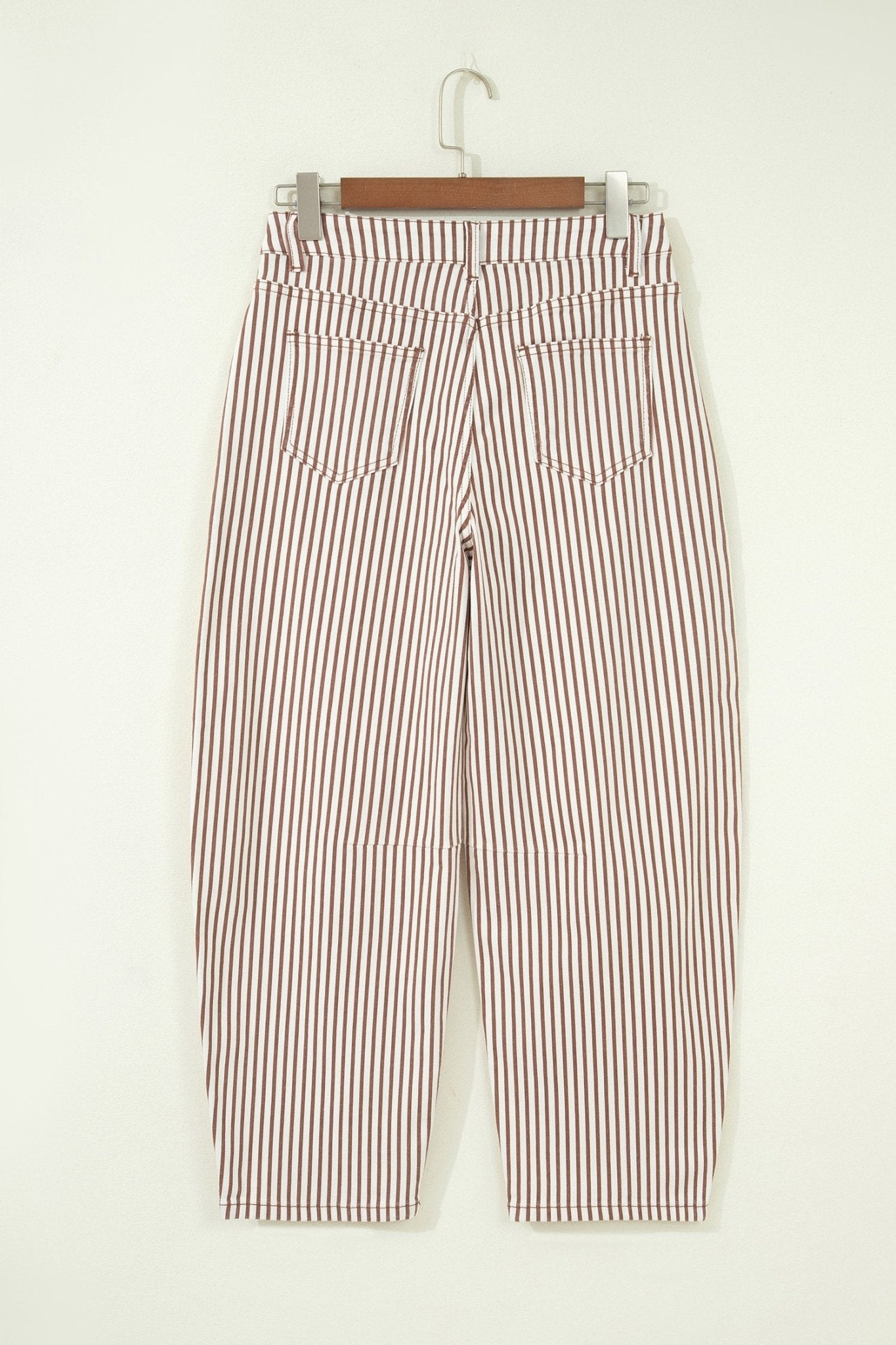 Stripe Denim High Waist Barrel Leg Jeans - Rooted & Reckless Co.