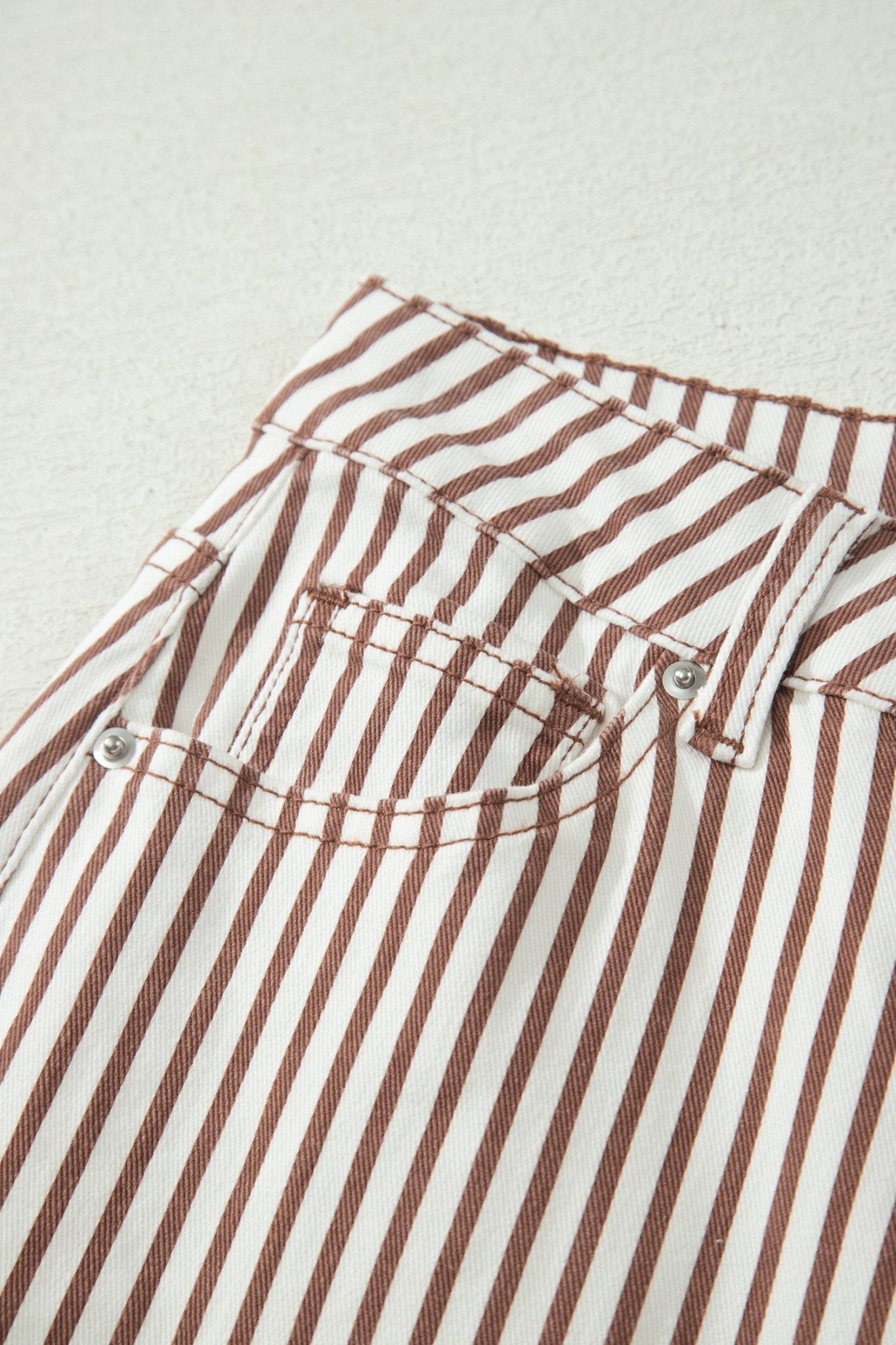 Stripe Denim High Waist Barrel Leg Jeans - Rooted & Reckless Co.