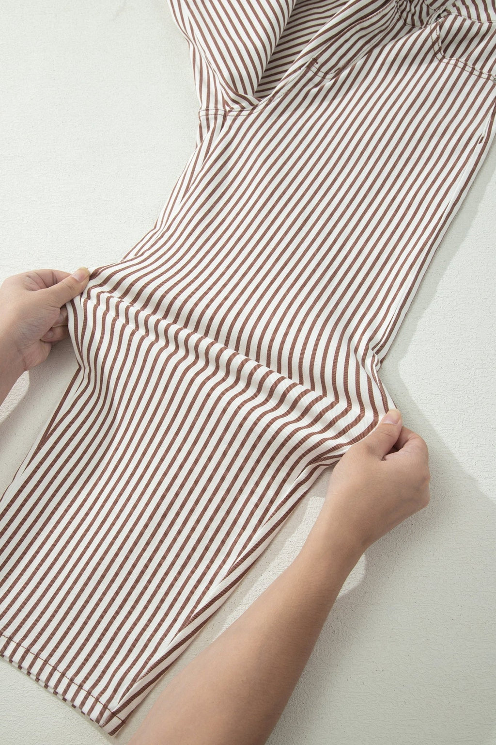 Stripe Denim High Waist Barrel Leg Jeans - Rooted & Reckless Co.
