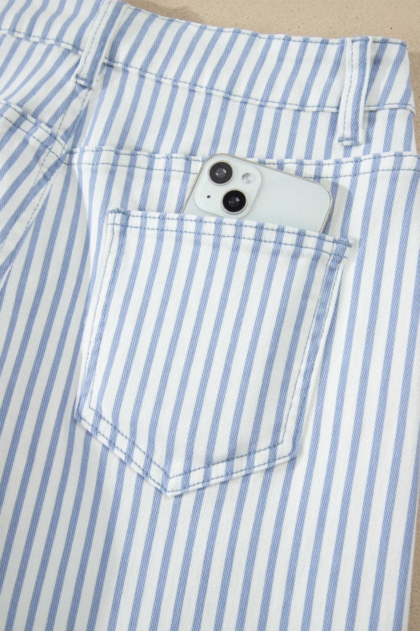 Stripe Denim High Waist Barrel Leg Jeans - Rooted & Reckless Co.