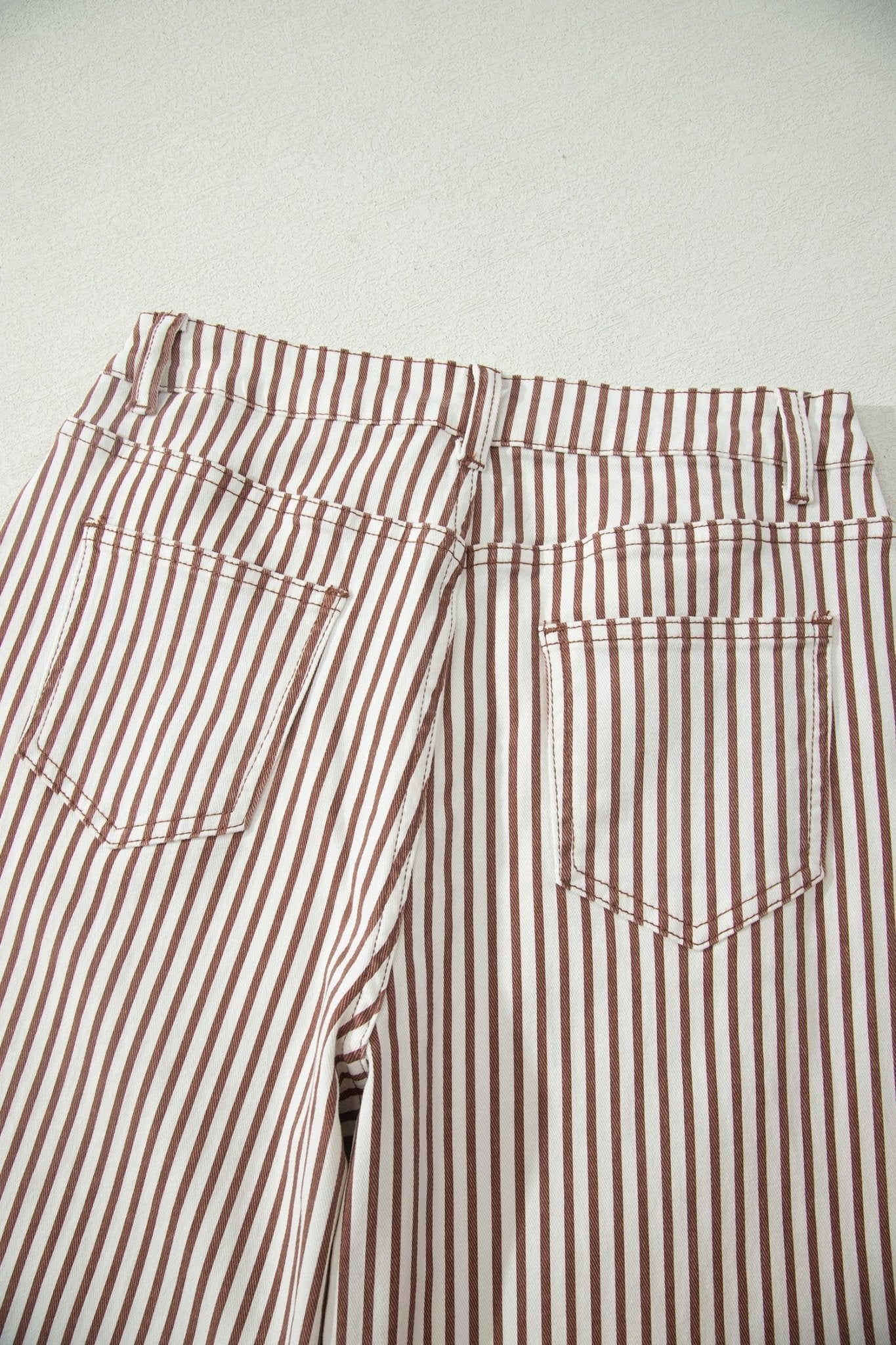Stripe Denim High Waist Barrel Leg Jeans - Rooted & Reckless Co.