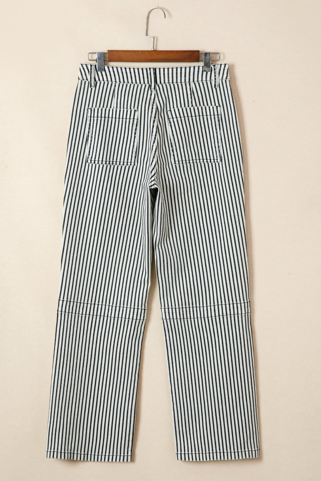 Stripe Denim High Waist Patch Pocket Jeans - Rooted & Reckless Co.