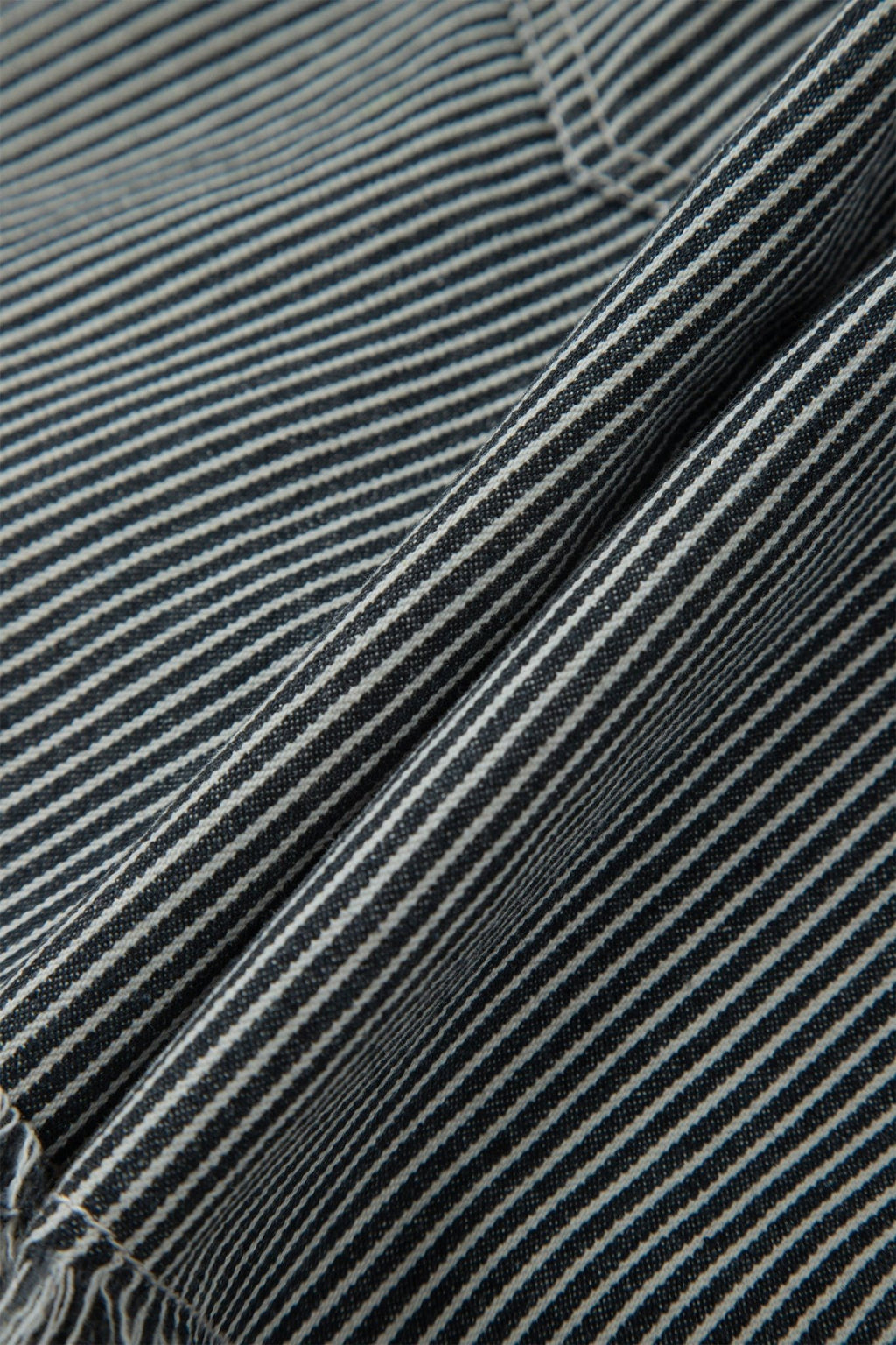 Stripe Denim Raw Edge Drawstring Waist Shorts - Rooted & Reckless Co.