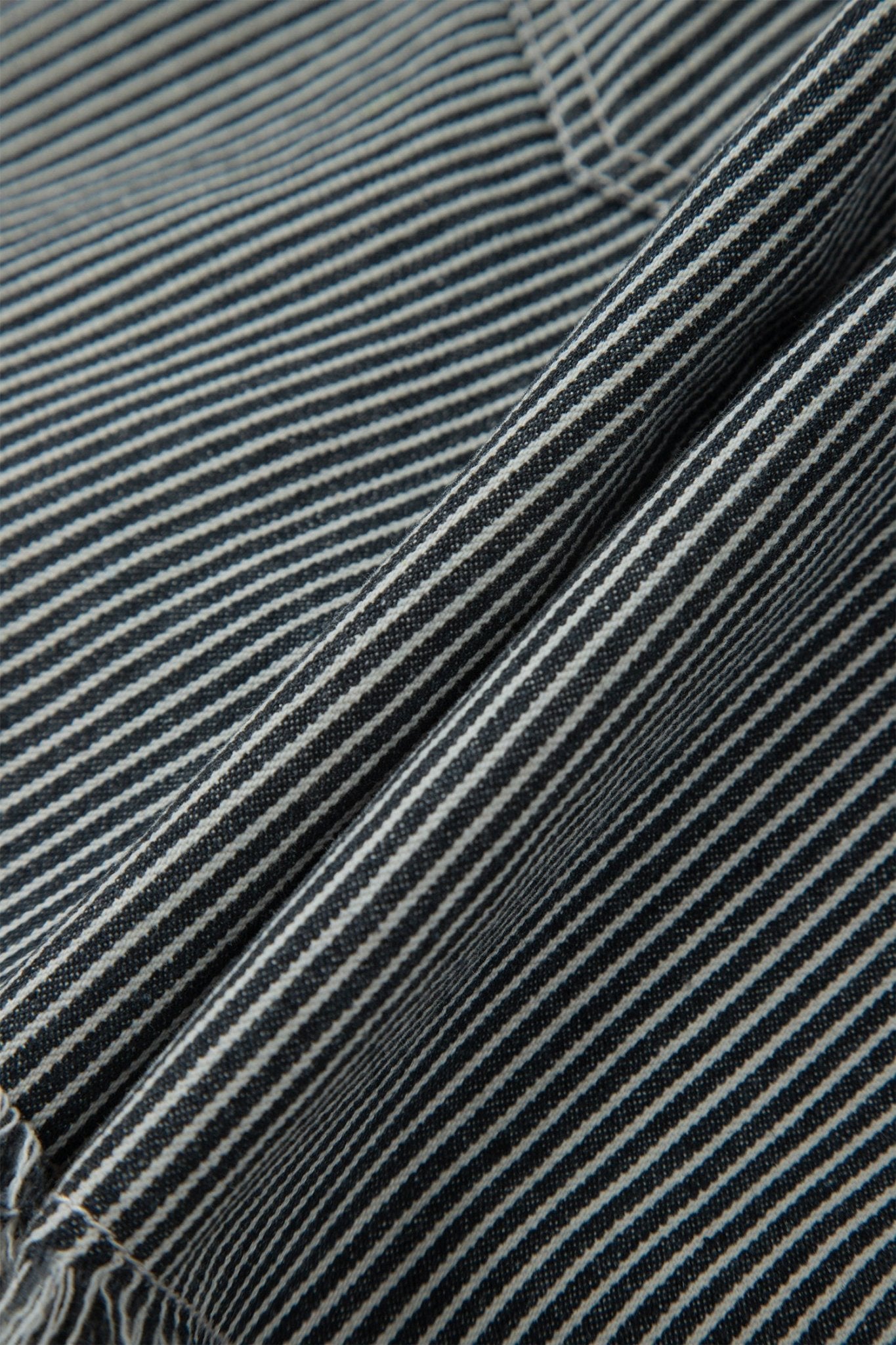Stripe Denim Raw Edge Drawstring Waist Shorts - Rooted & Reckless Co.