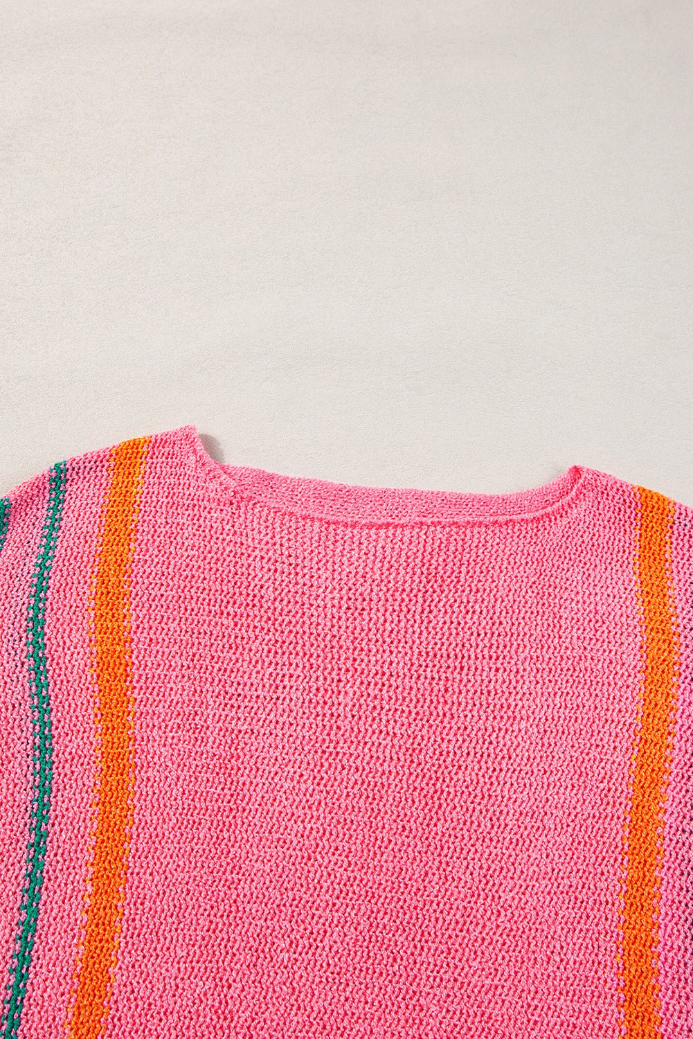 Stripe Detail Wide 3/4 Sleeve Knit Top - Rooted & Reckless Co.