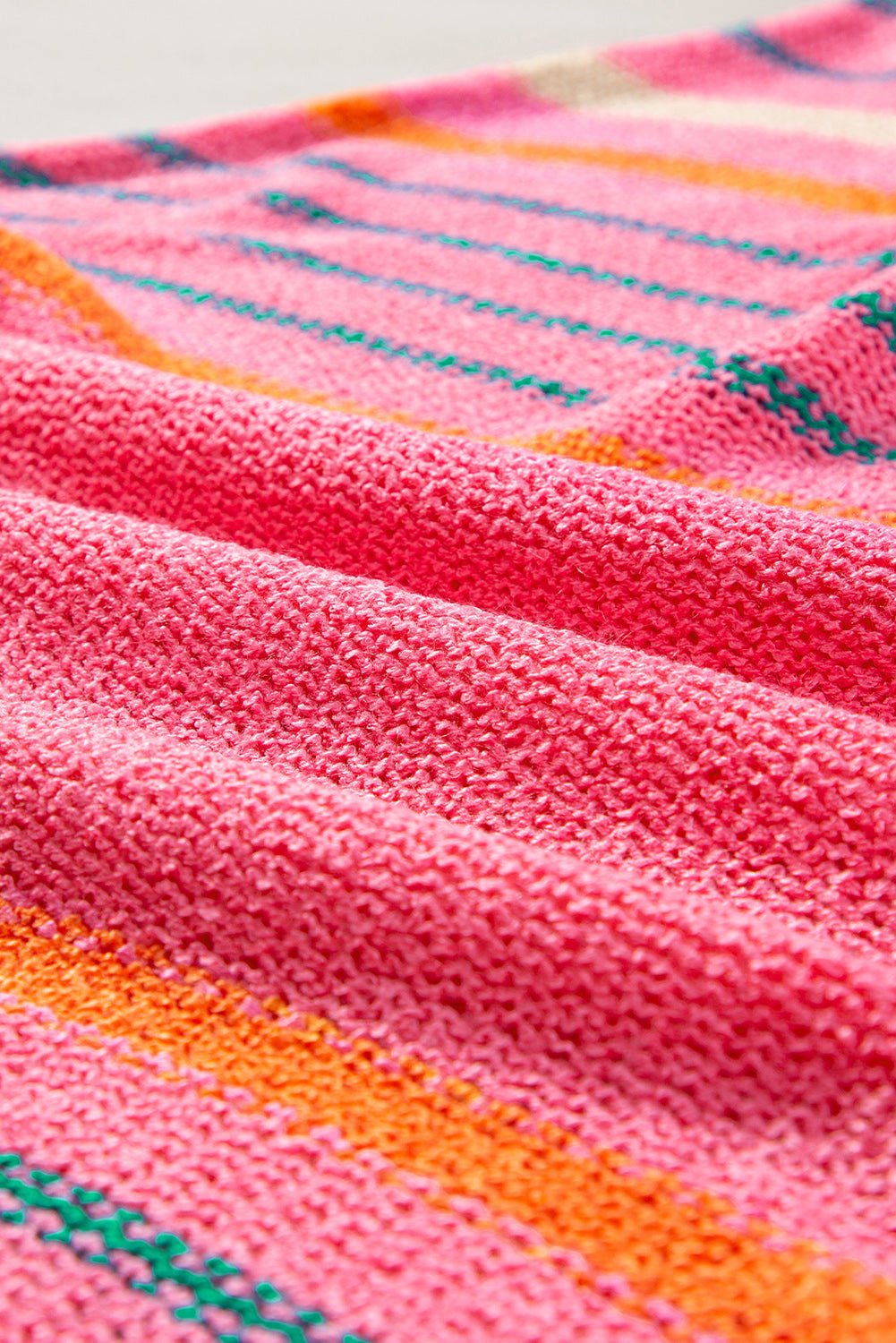 Stripe Detail Wide 3/4 Sleeve Knit Top - Rooted & Reckless Co.