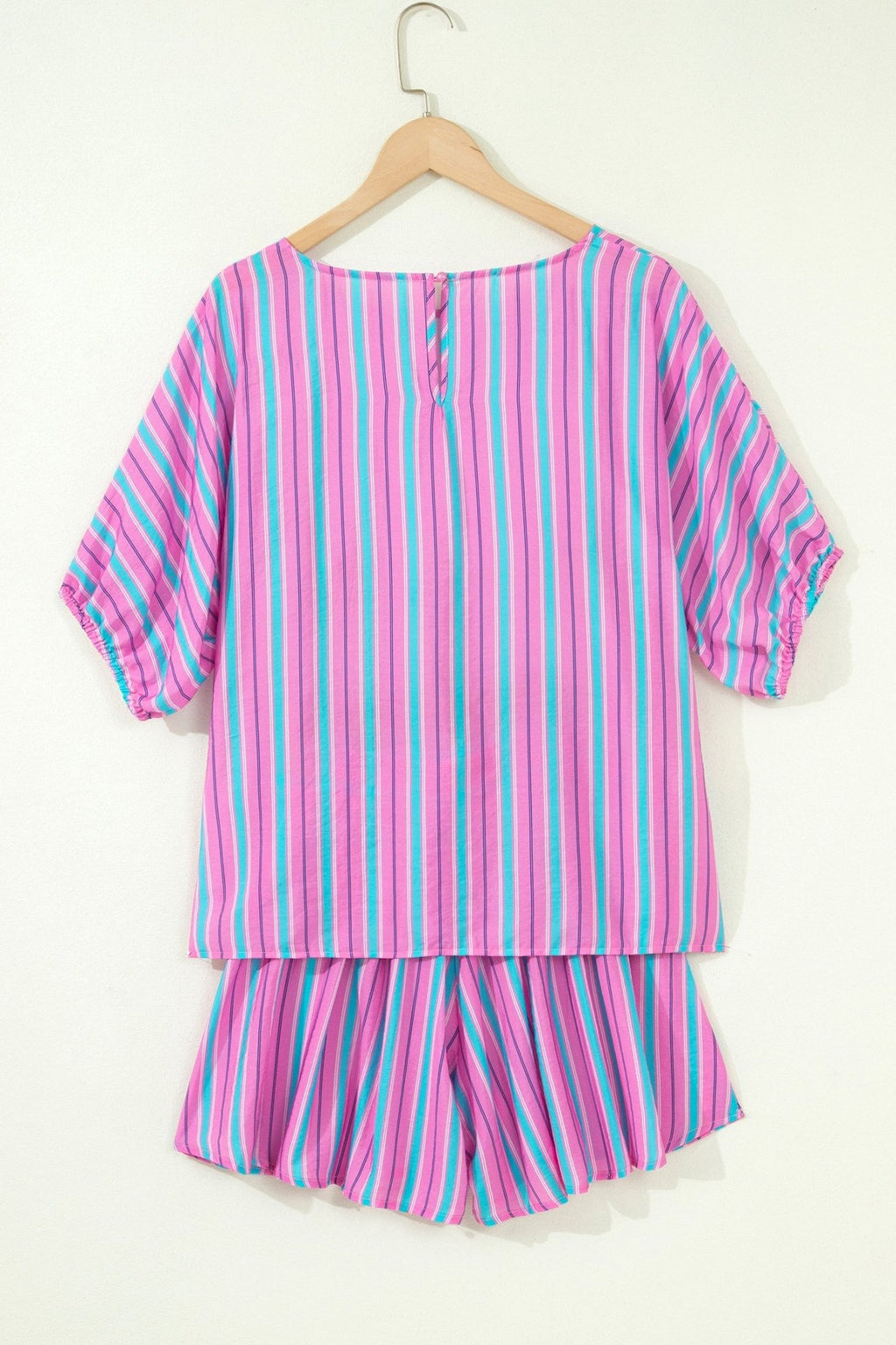 Stripe Dolman Short Sleeve Blouse & Short Set - Rooted & Reckless Co.