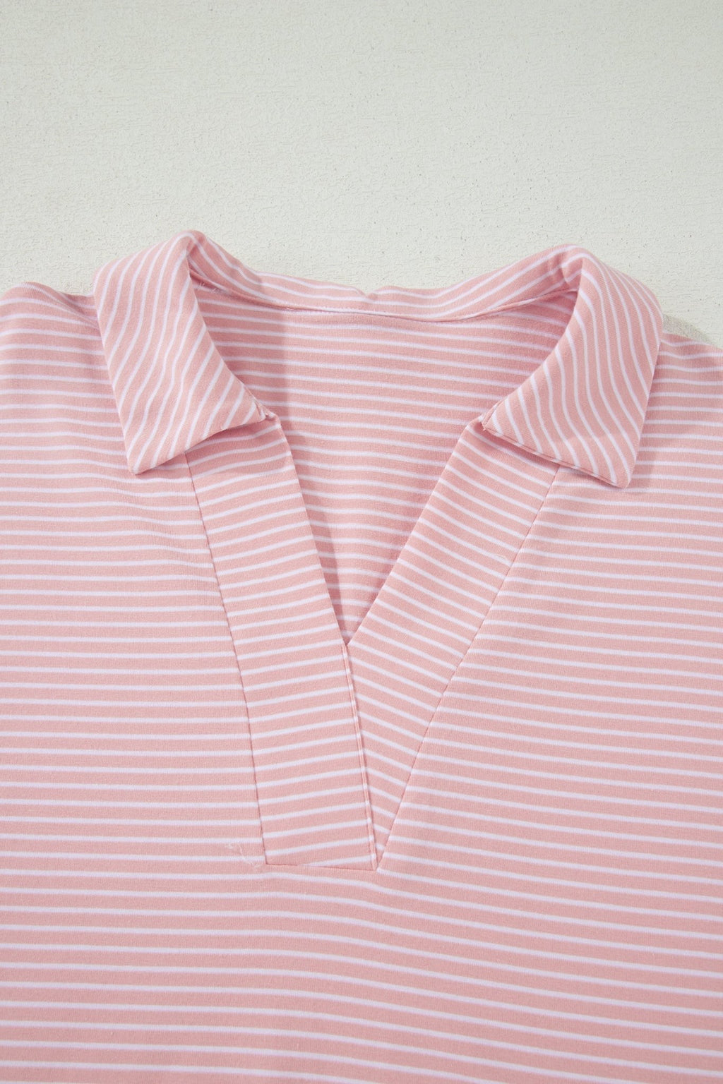 Stripe Dolman Sleeve Polo Shirt & Drawstring Shorts Set - Rooted & Reckless Co.