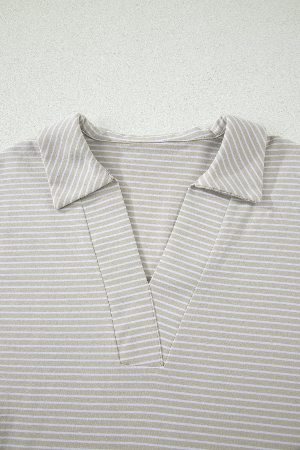 Stripe Dolman Sleeve Polo Shirt & Drawstring Shorts Set - Rooted & Reckless Co.