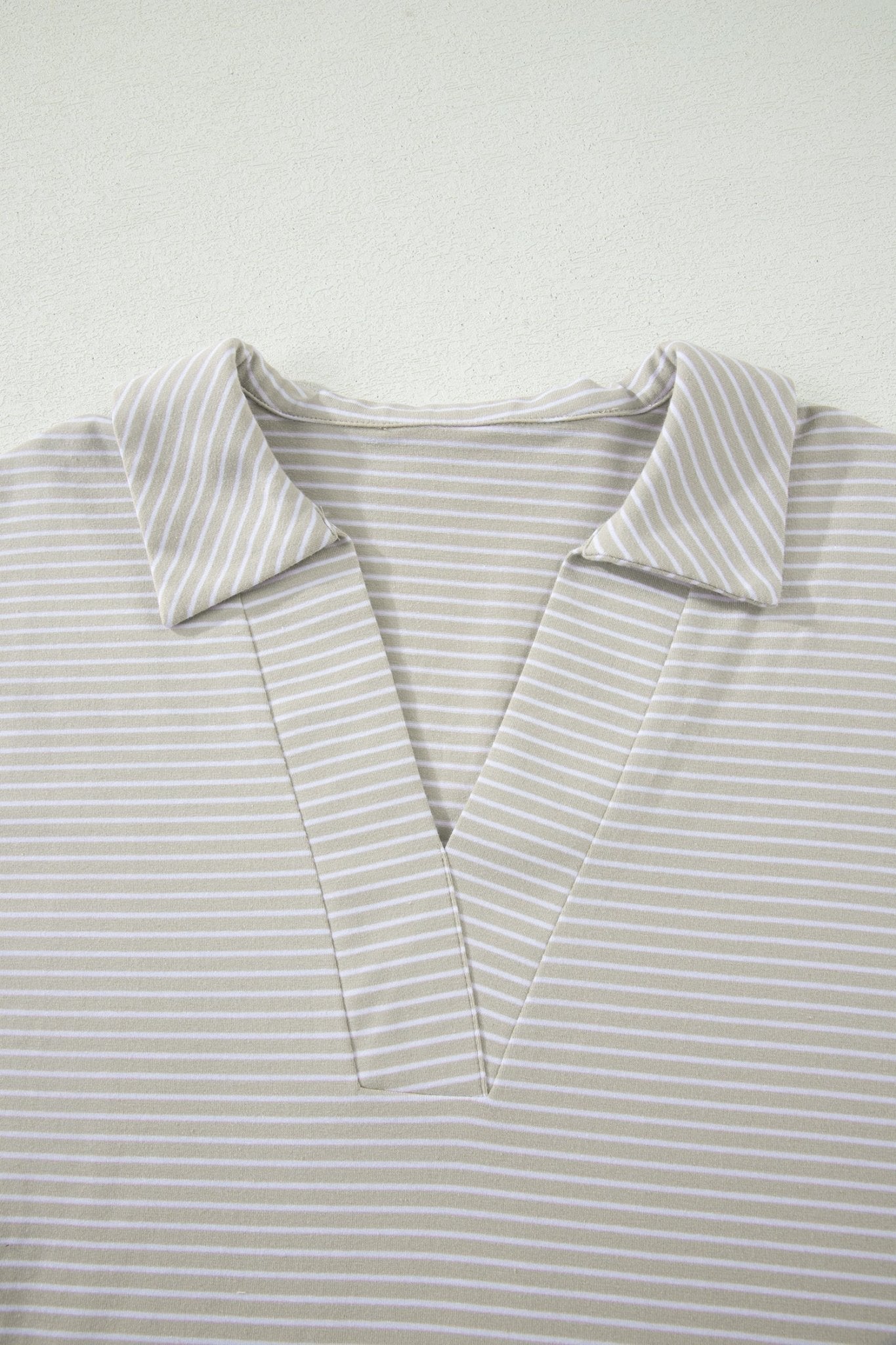 Stripe Dolman Sleeve Polo Shirt & Drawstring Shorts Set - Rooted & Reckless Co.