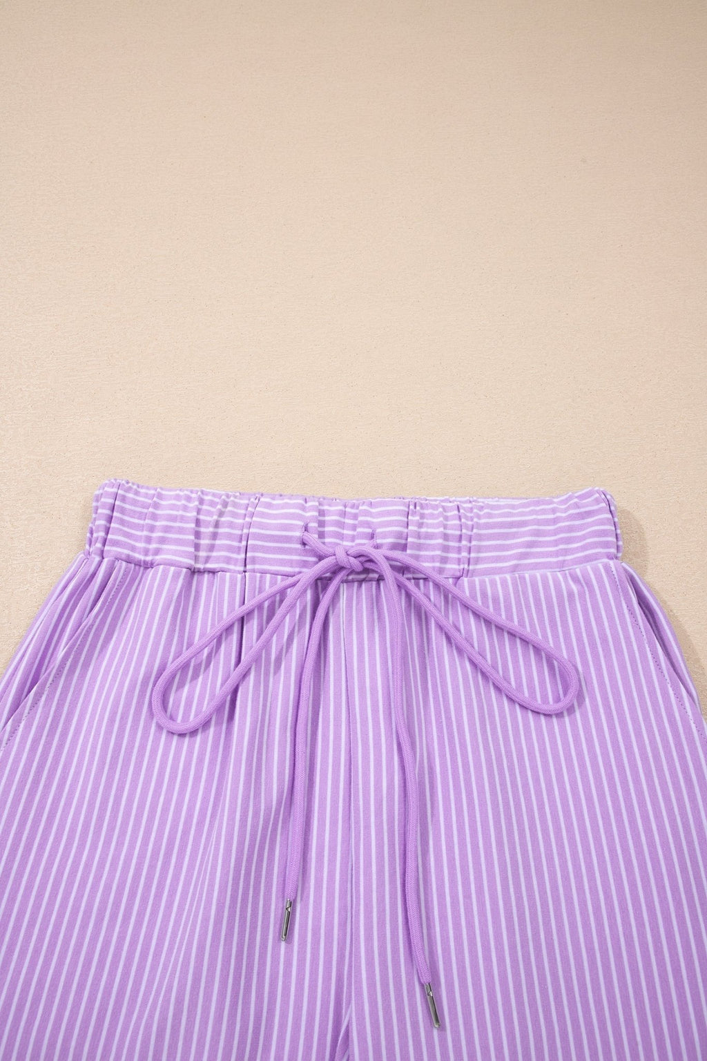 Stripe Dolman Sleeve Polo Shirt & Drawstring Shorts Set - Rooted & Reckless Co.