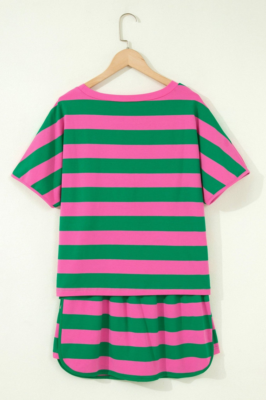 Stripe Dolman Tee & Drawstring Skort Set - Rooted & Reckless Co.