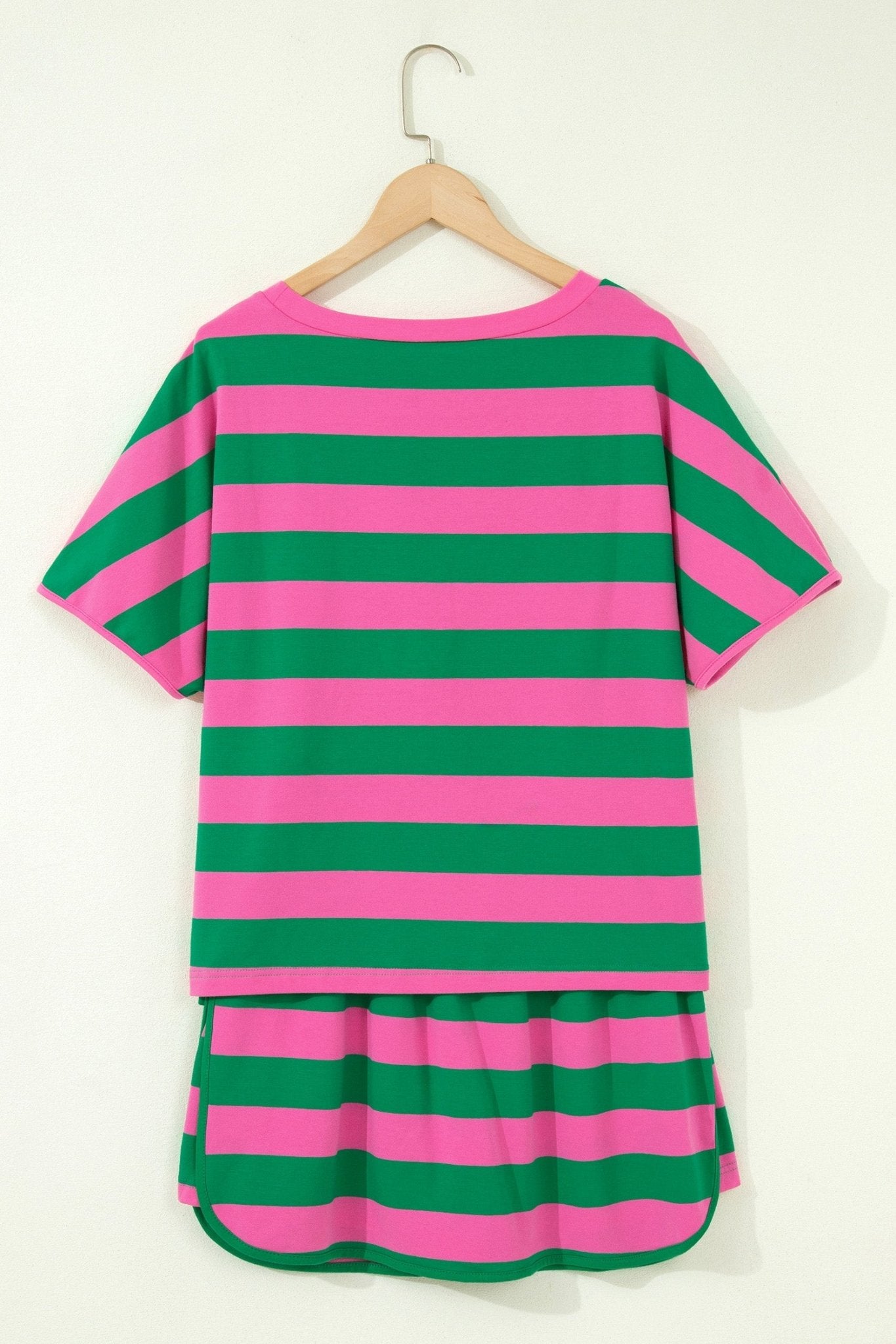 Stripe Dolman Tee & Drawstring Skort Set - Rooted & Reckless Co.