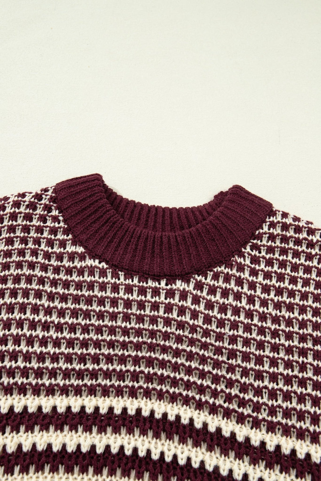 Stripe Draped 3/4 Sleeve Slouchy Sweater - Rooted & Reckless Co.