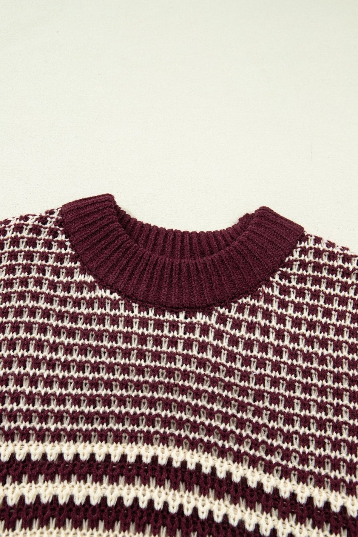Stripe Draped 3/4 Sleeve Slouchy Sweater - Rooted & Reckless Co.