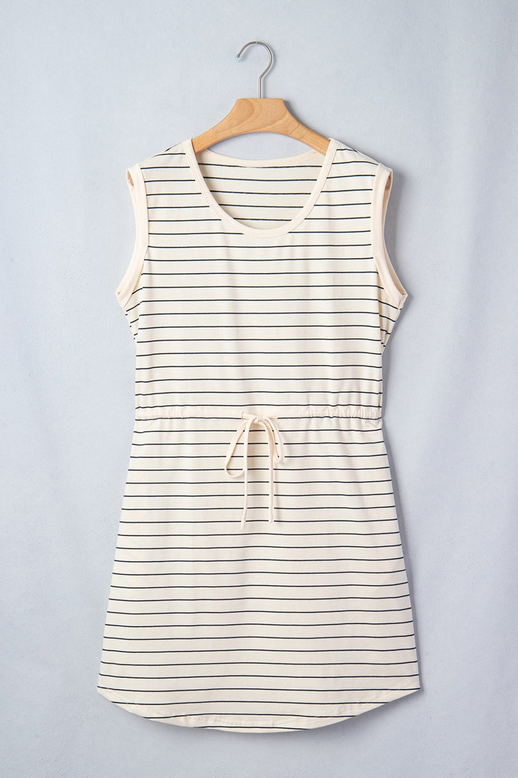 Stripe Drawstring Waist Pocketed Mini Dress - Rooted & Reckless Co.