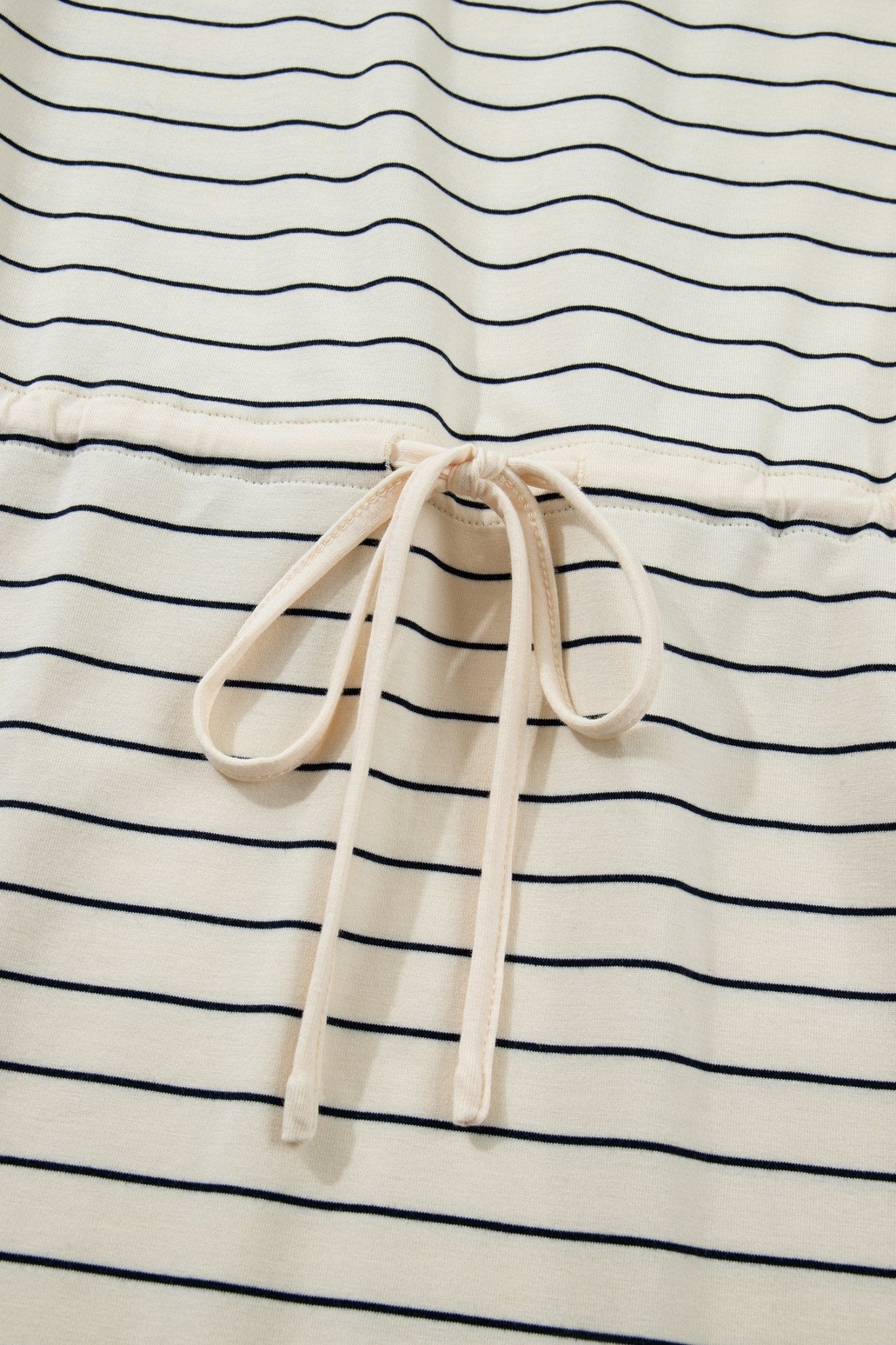 Stripe Drawstring Waist Pocketed Mini Dress - Rooted & Reckless Co.