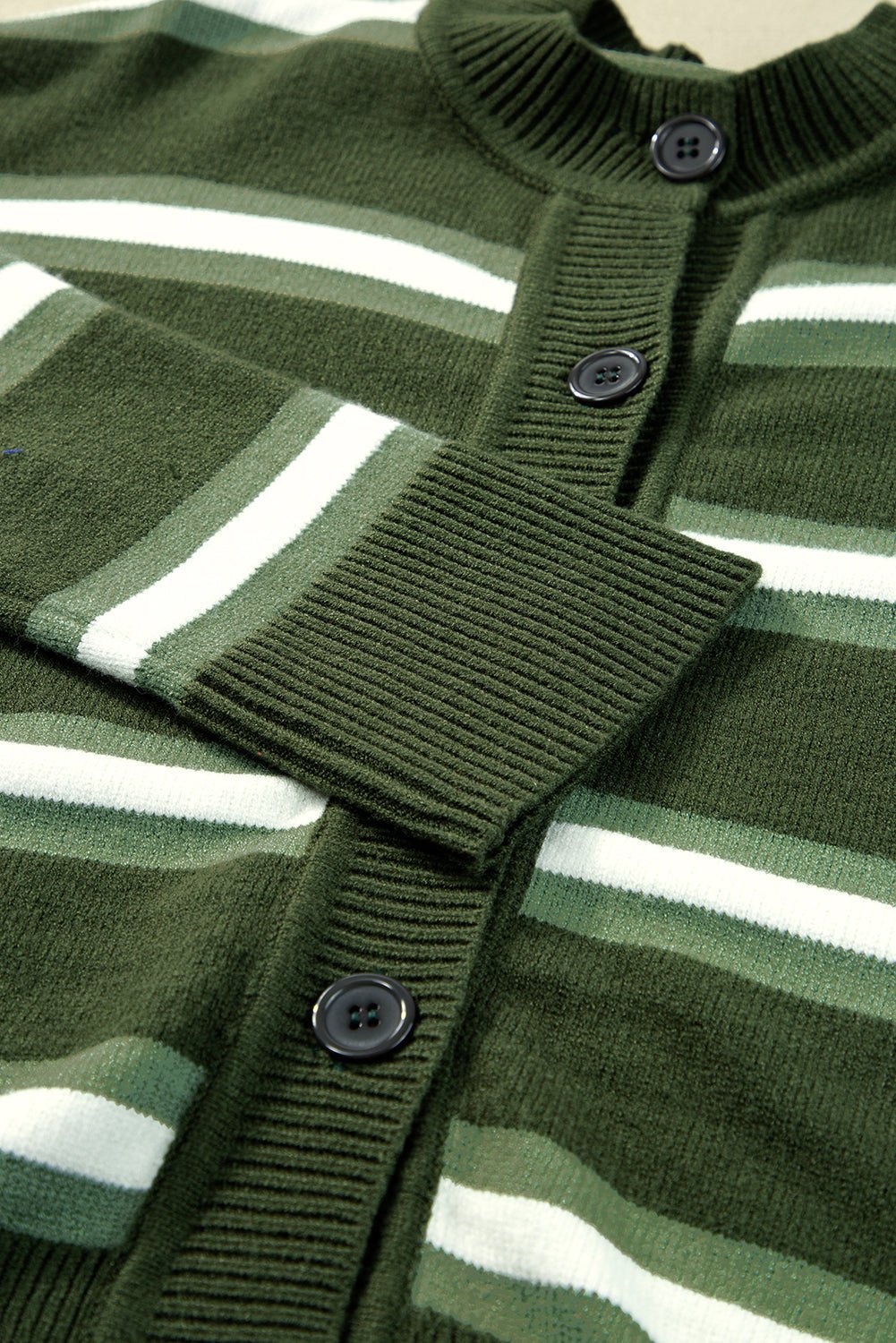 Stripe Drop Shoulder Buttoned Cardigan Sweater - Rooted & Reckless Co.