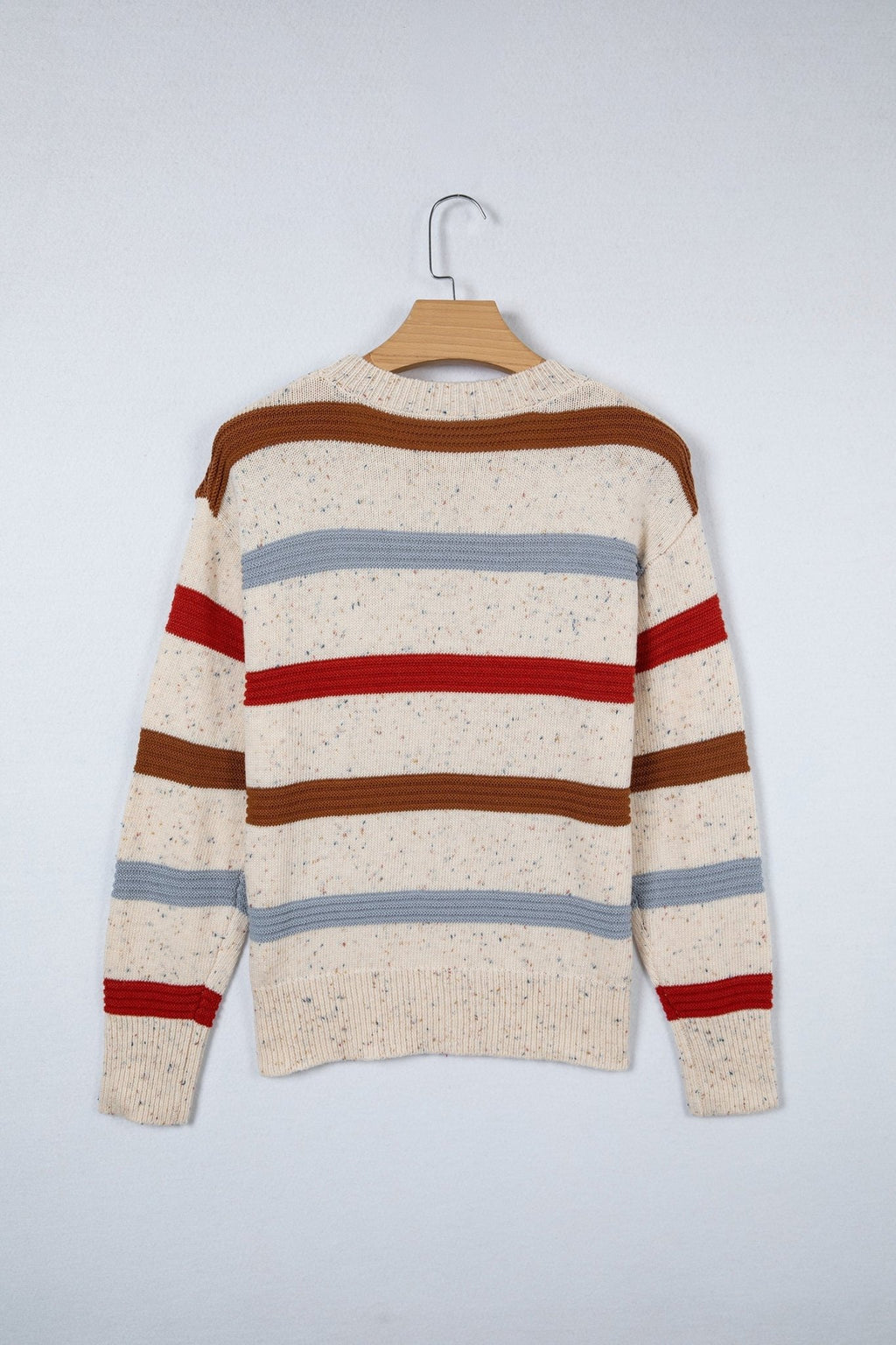 Stripe Drop Shoulder Exposed Seam Sweater - Rooted & Reckless Co.